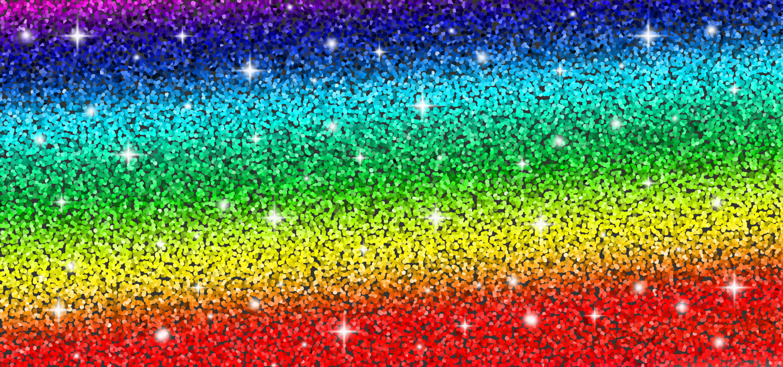 rainbow holographic seamless pattern, vibrant rainbow glitter gradient, sparkling stars, 2K Desktop Wallpaper