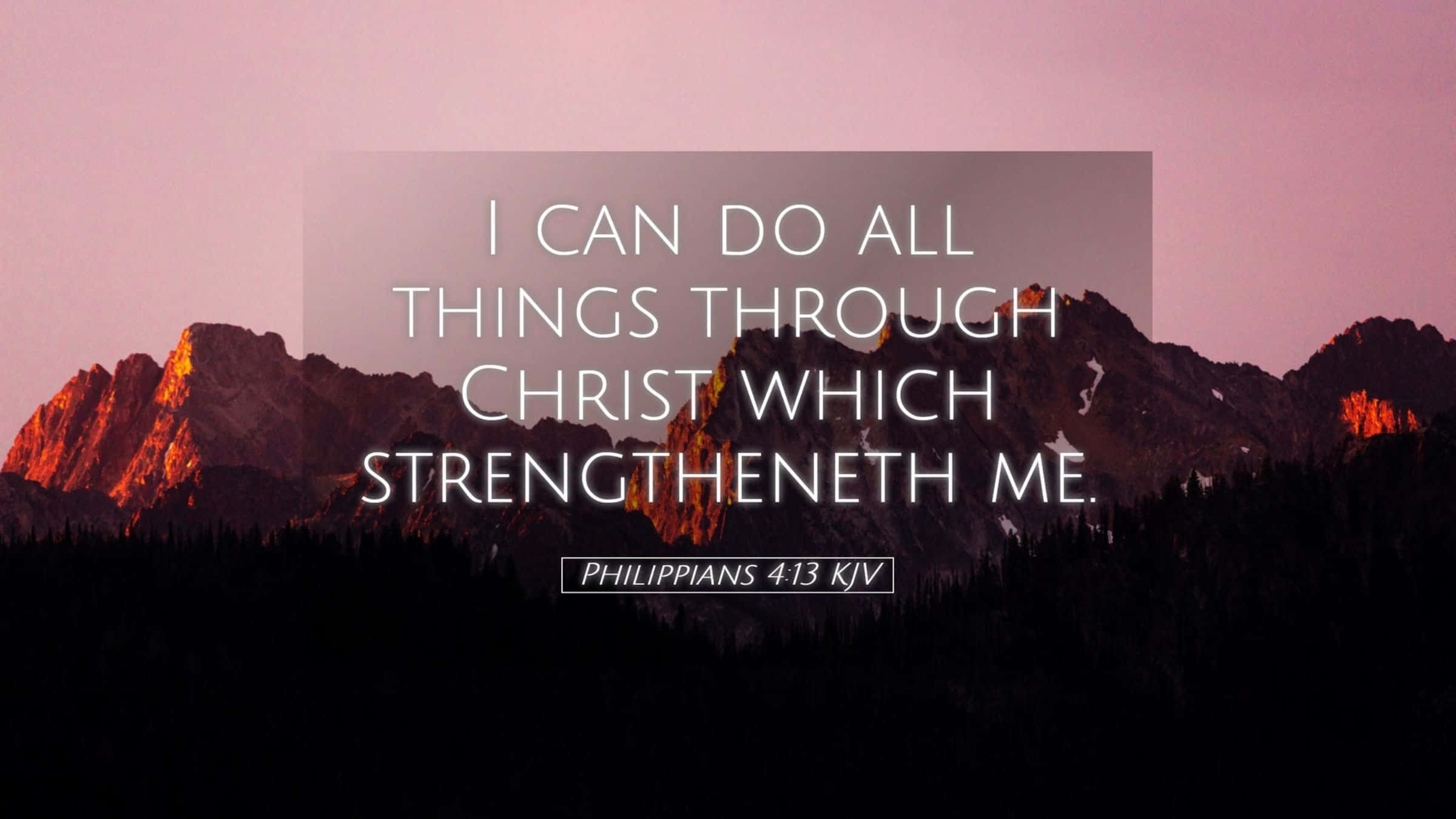 bible verse, mountain range, pink and orange sunset light, Full HD Desktop Wallpaper