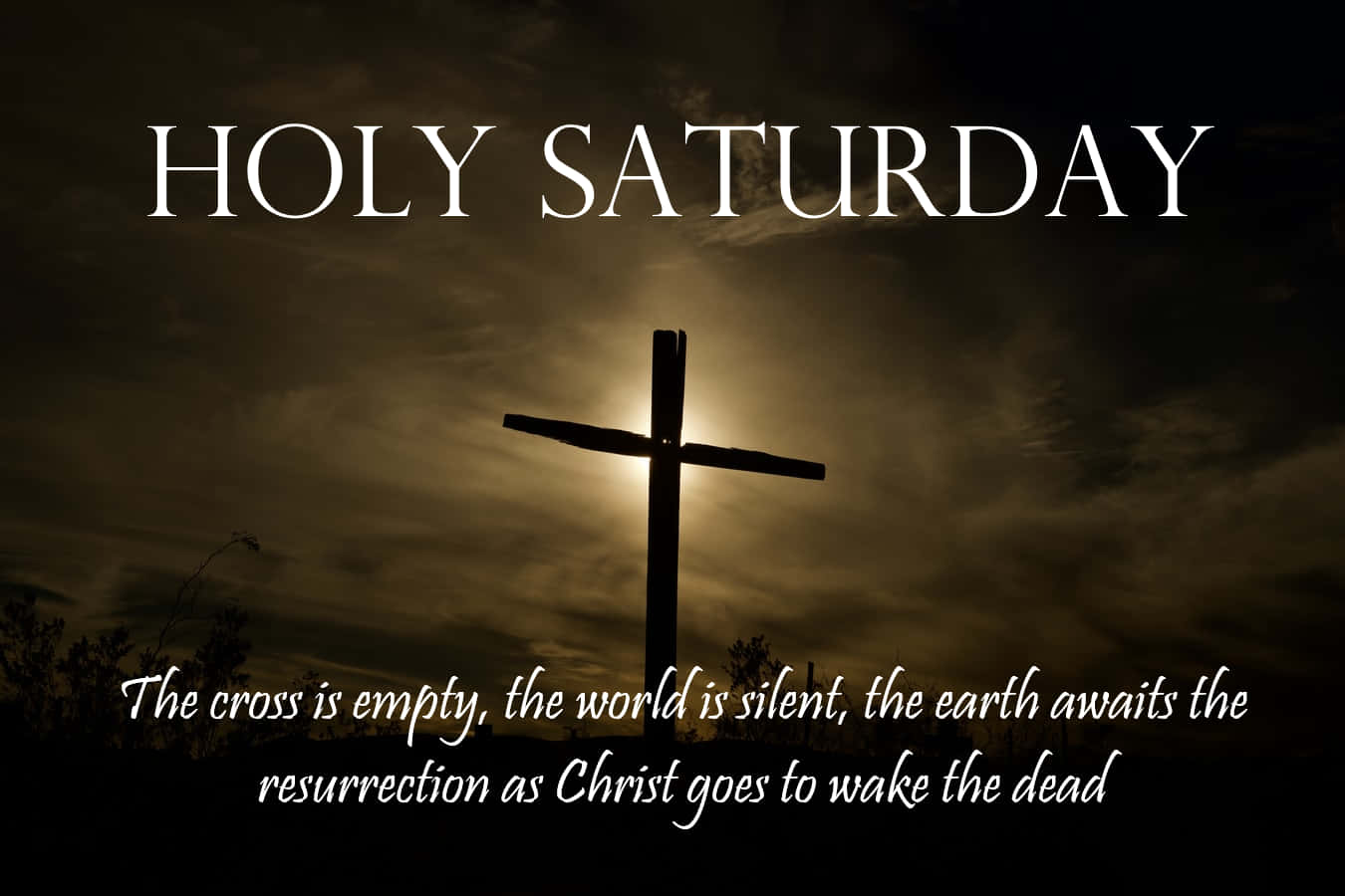 Holy Saturday, silhouetted cross, twilight sky, HD Desktop Wallpaper