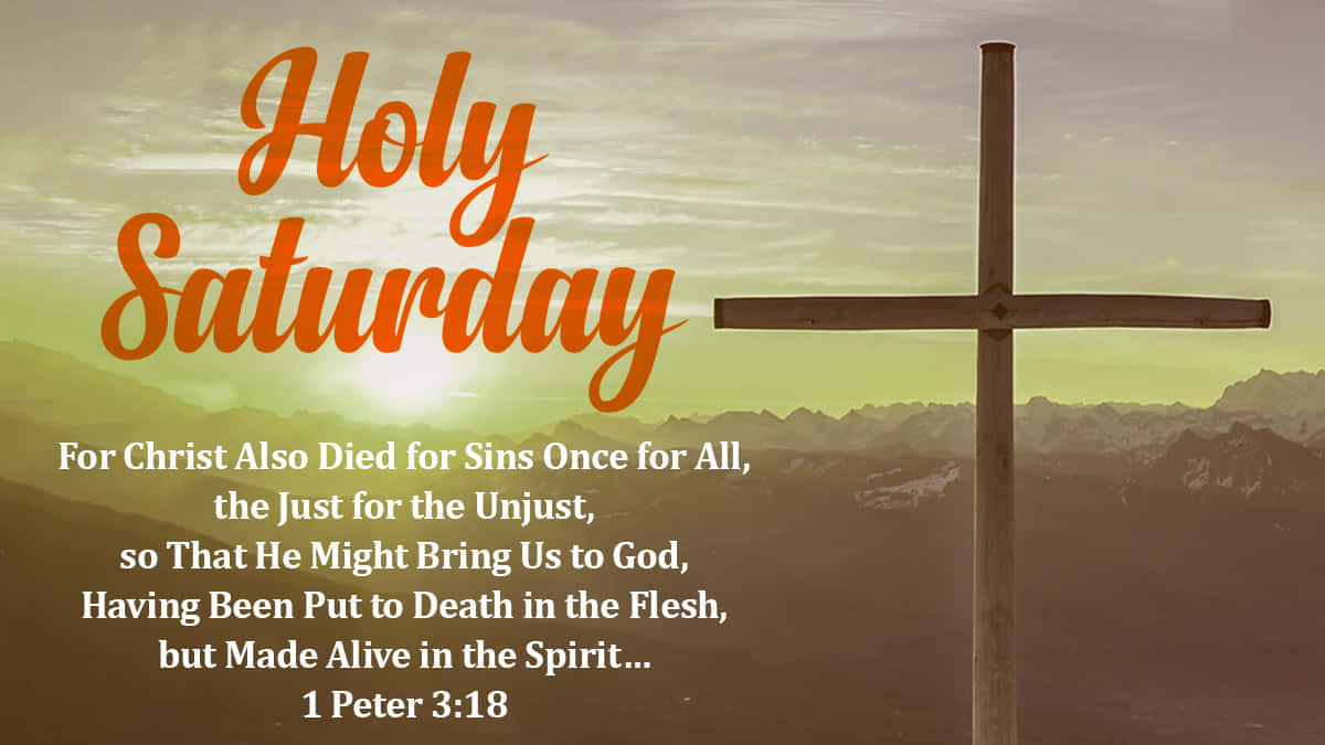 Holy Saturday, wooden cross, mountainous sunrise, SD Desktop Wallpaper