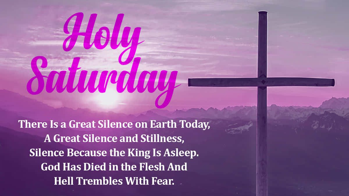 Holy Saturday, wooden cross, purple-hued mountain range, SD Desktop Wallpaper