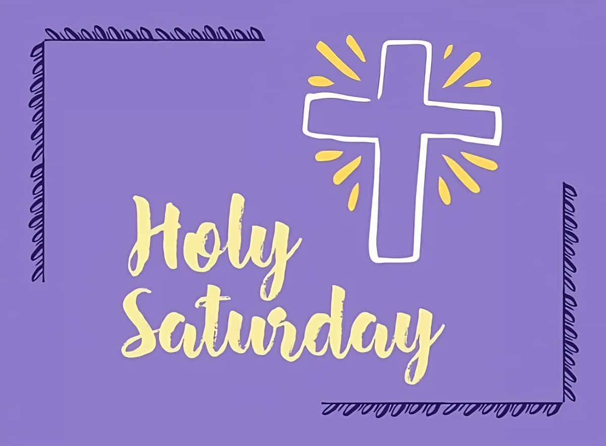 Holy Saturday, purple background, white outlined cross, SD Desktop Wallpaper