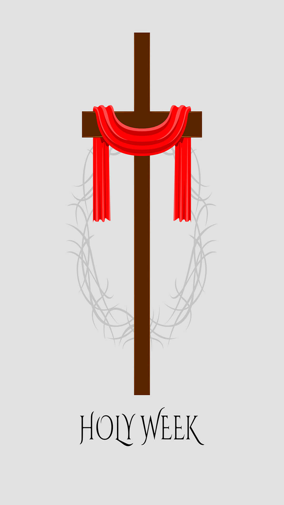 HOLY WEEK, wooden cross, red cloth, Full HD Phone Wallpaper