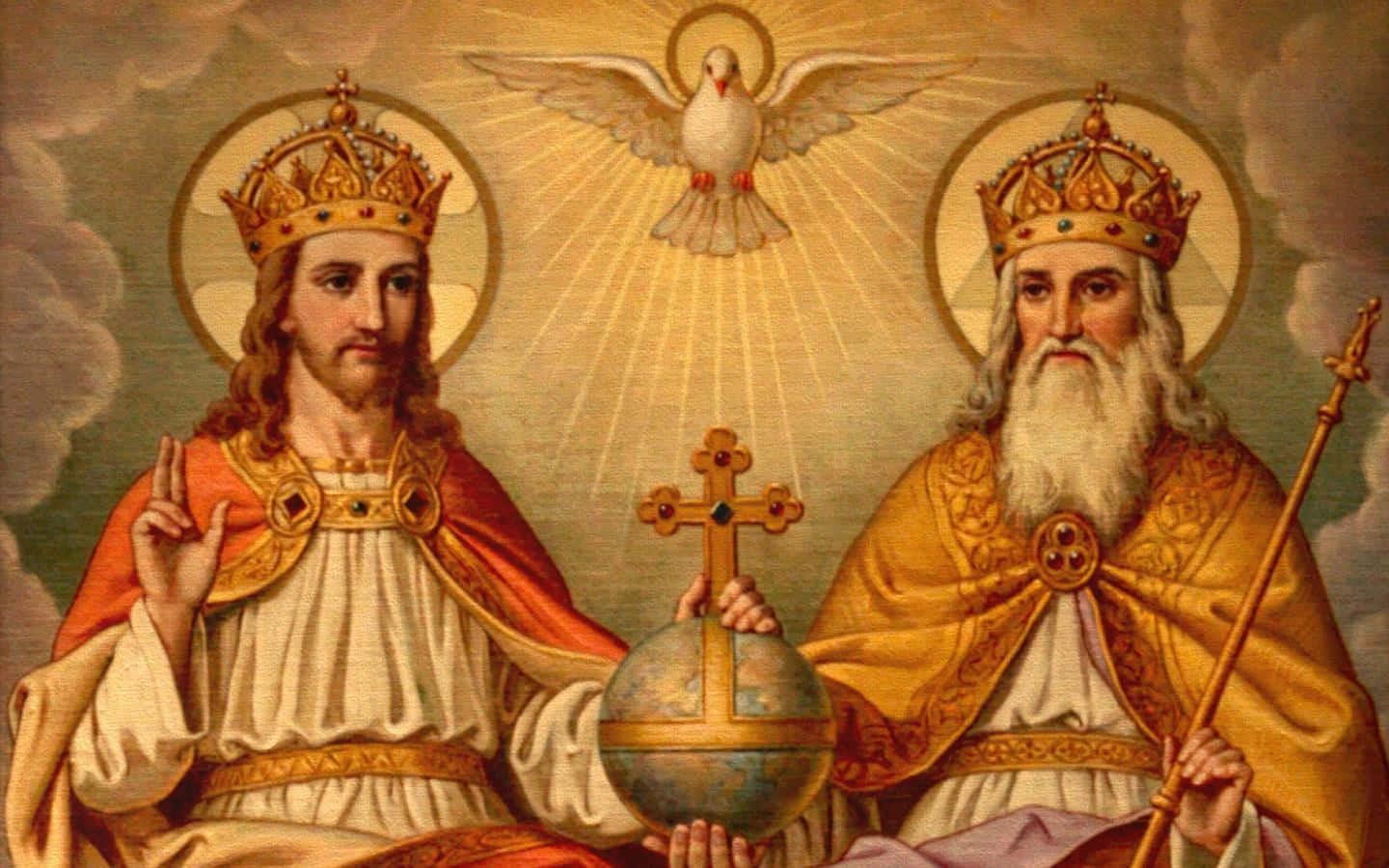 Holy Trinity, globe, cross, HD Desktop Wallpaper