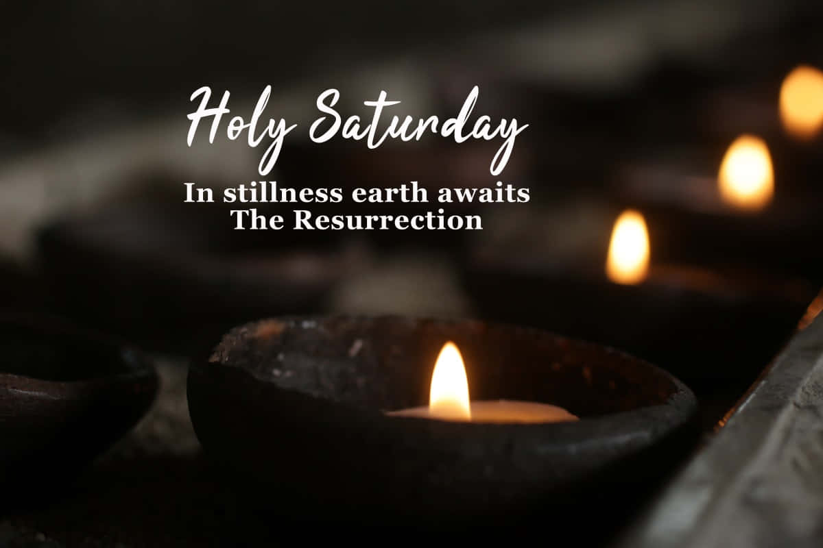 Holy Saturday, candlelight, dark wooden holders, SD Desktop Wallpaper