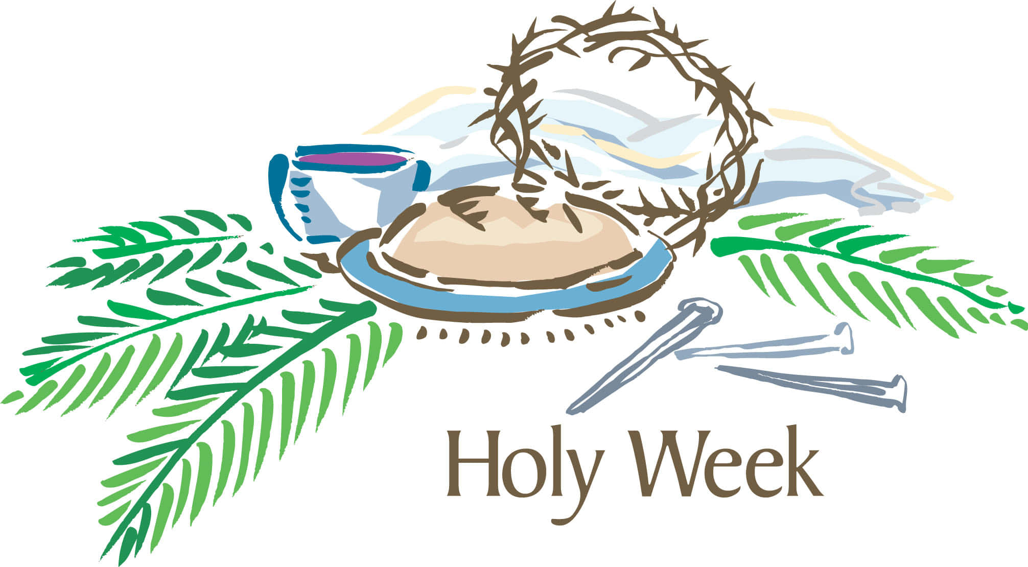 Holy Week, crown of thorns, nails, Full HD Desktop Wallpaper