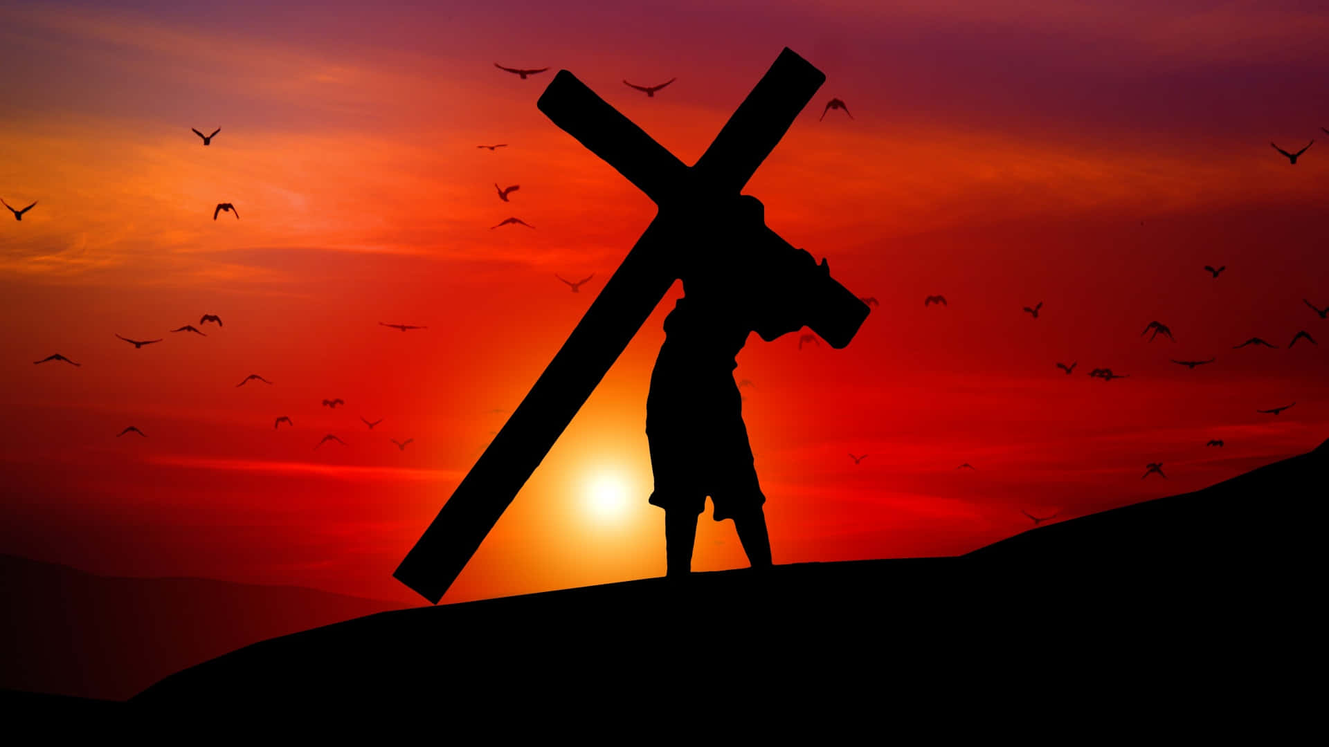 Holy Week, silhouette, figure, Full HD Desktop Wallpaper