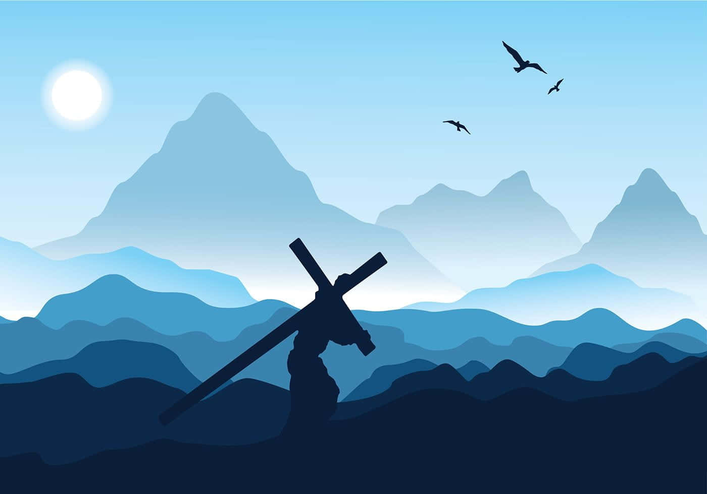 Holy Week, silhouette, figure, HD Desktop Wallpaper