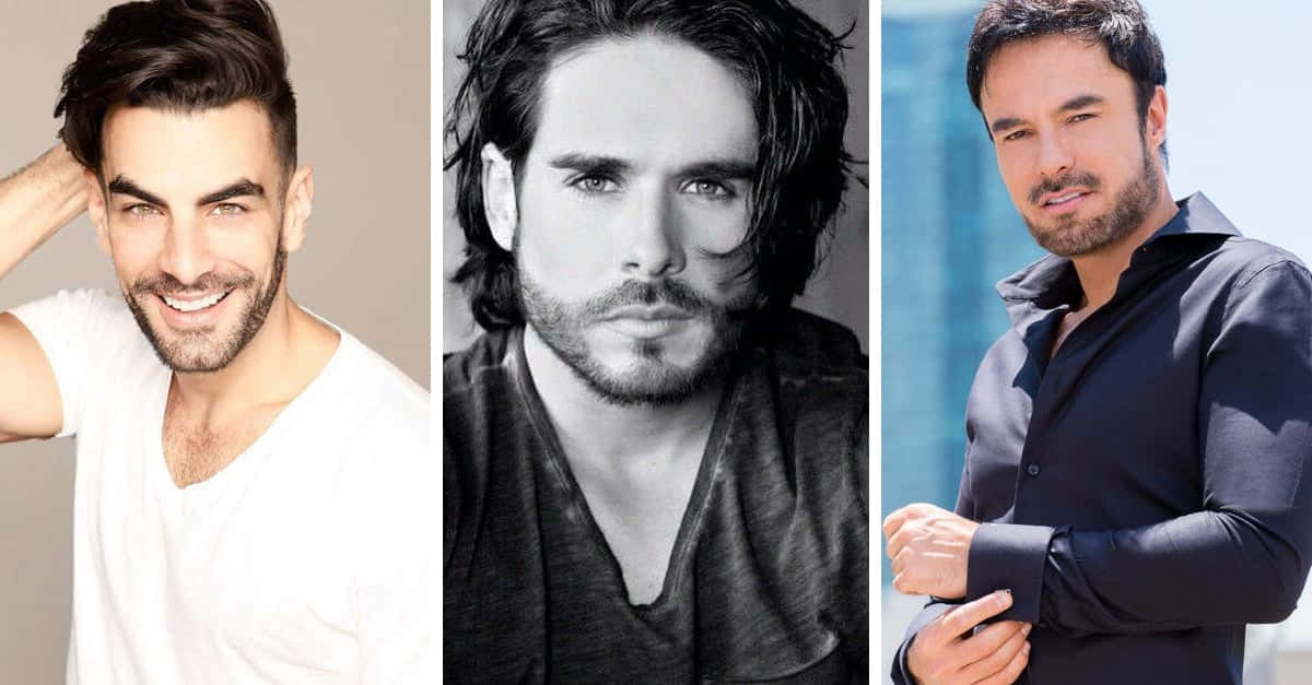 Hombres Guapos, studio portraits, white shirt, SD Desktop Wallpaper
