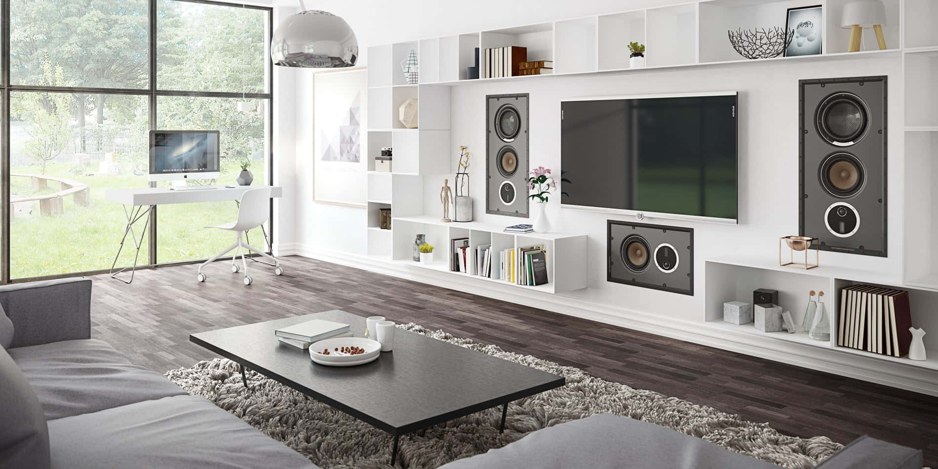 Home Cinema, 1900 x 950, modern minimalist living room, HD Desktop Wallpaper