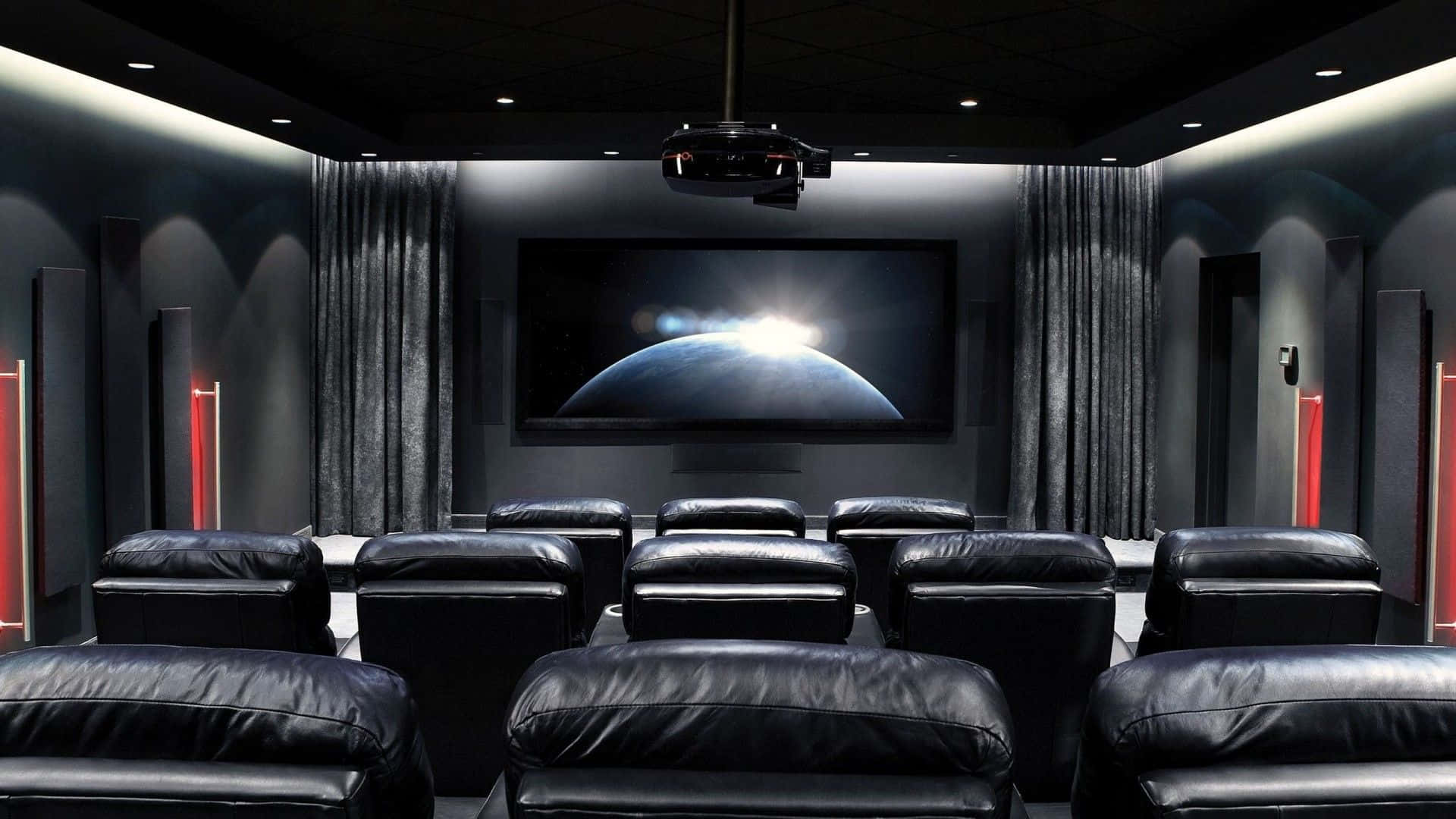 Home Cinema, 1920 x 1080, black leather recliners, Full HD Desktop Wallpaper