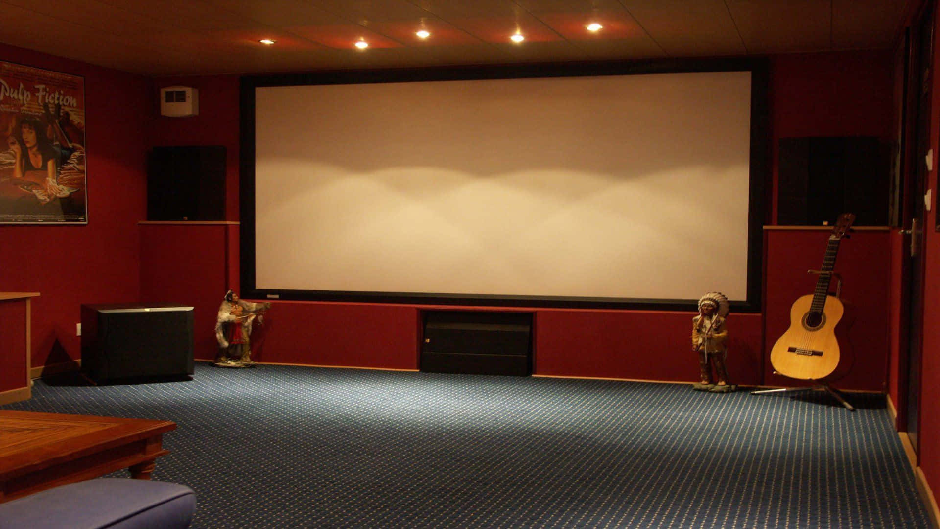 Home Cinema, 1920 x 1080, red walls, Full HD Desktop Wallpaper