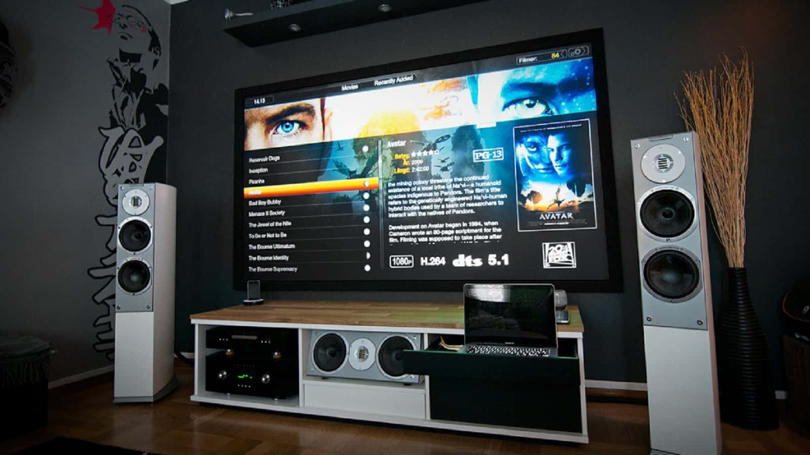Home Cinema, large TV, movie menu, HD Desktop Wallpaper