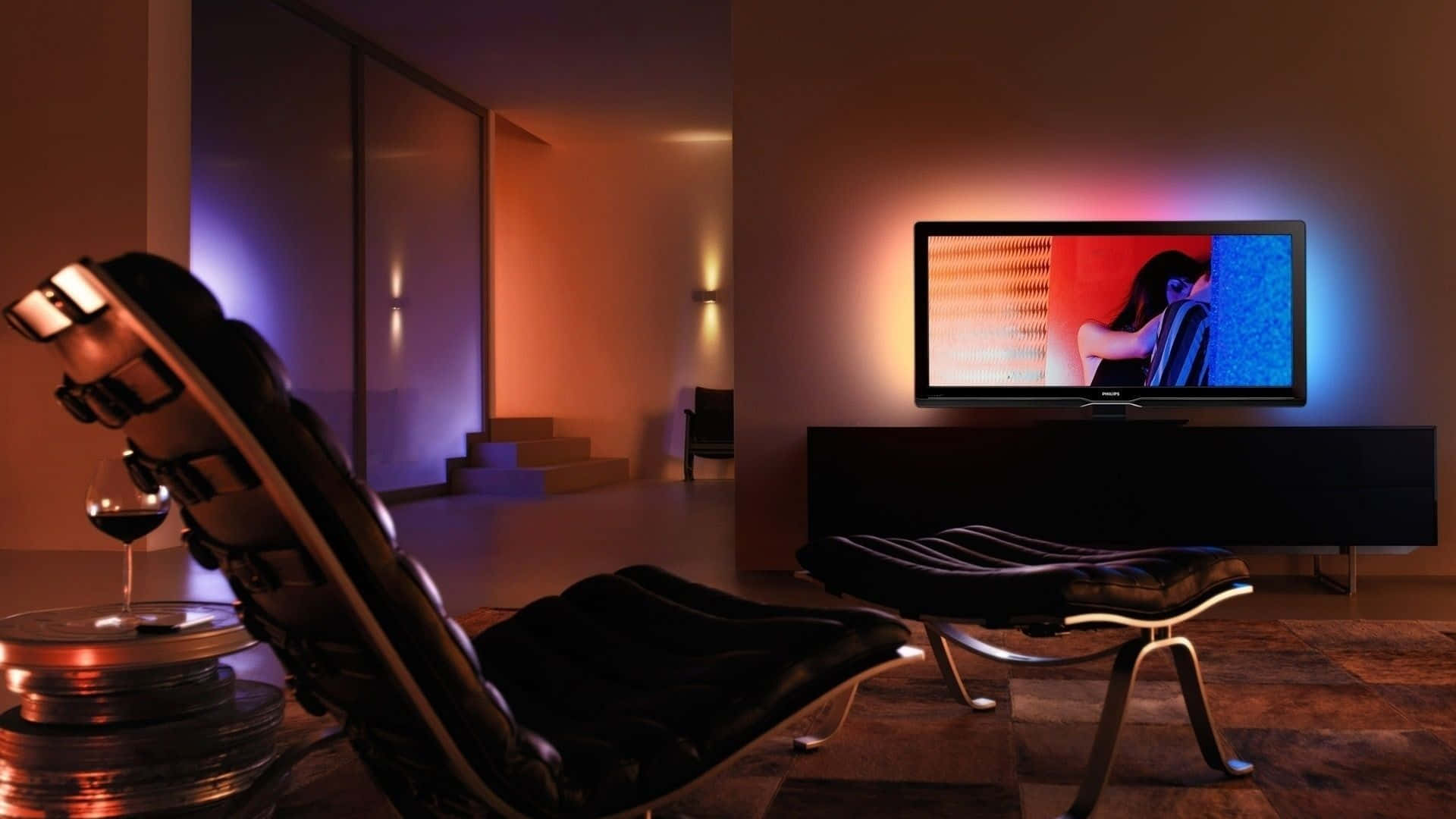 Home Cinema, 1920 x 1080, sleek black lounge chair, Full HD Desktop Wallpaper