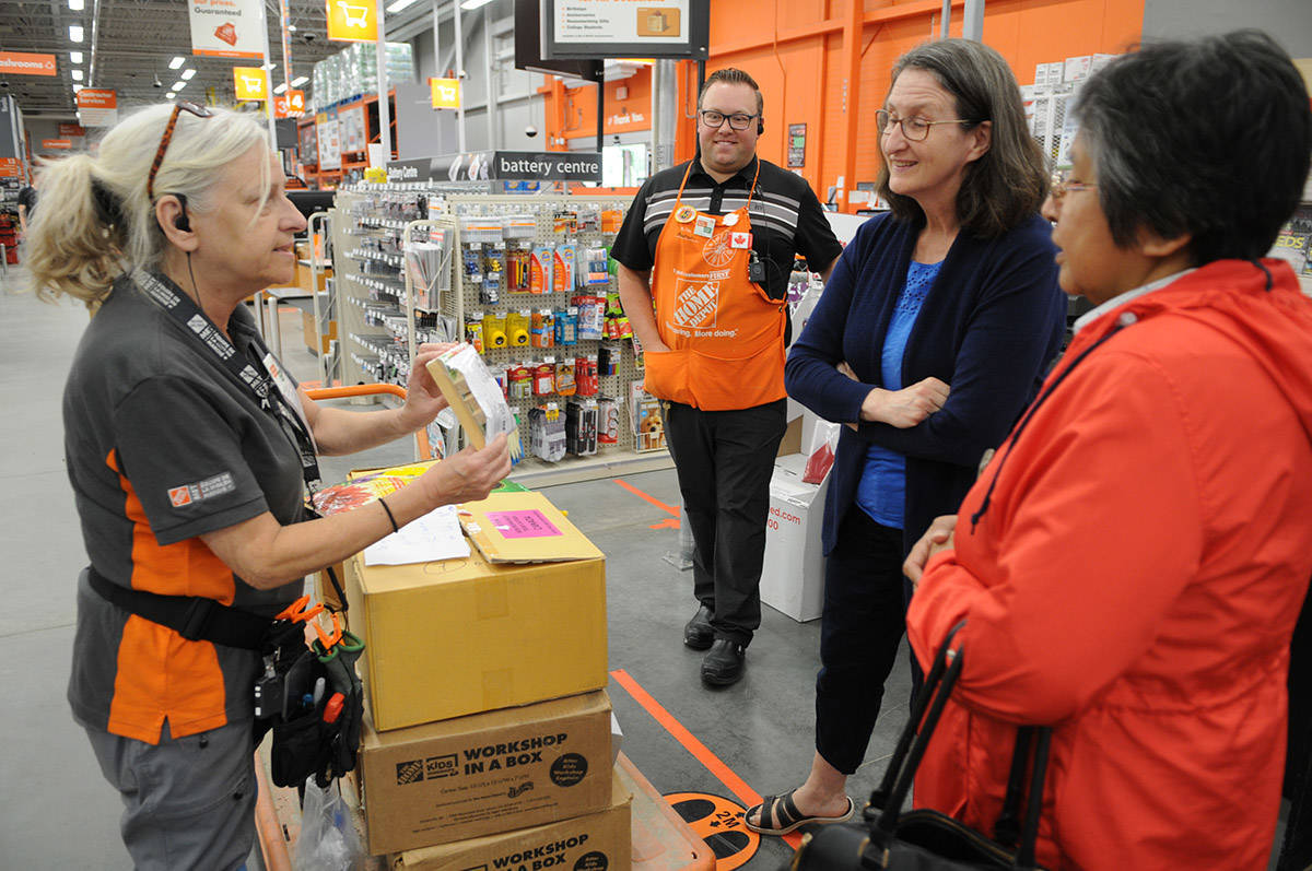 Home Depot, workshop in a box kit, well-lit hardware store aisle, SD Desktop Wallpaper