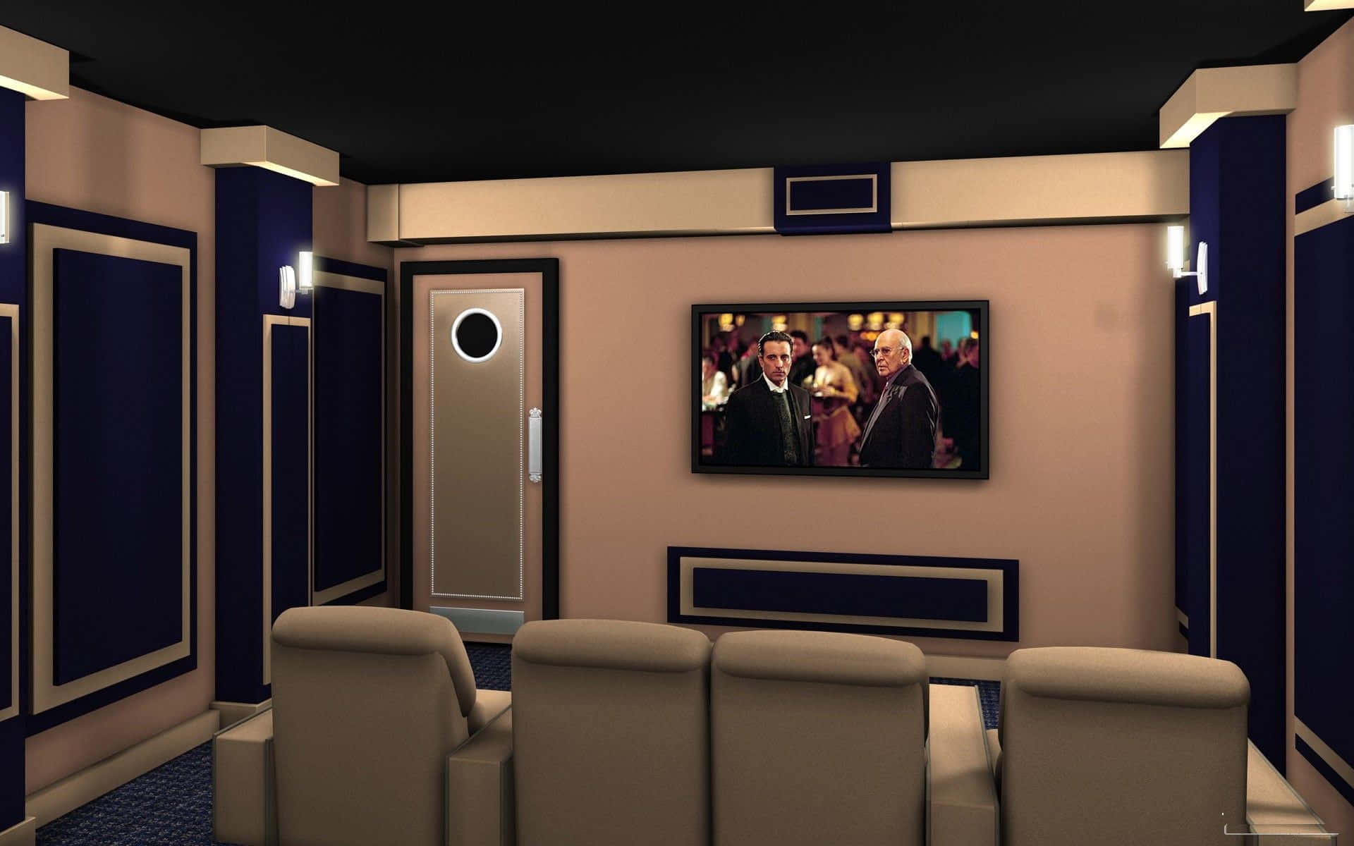 home cinema, 1920 x 1200, beige recliners, Full HD Desktop Wallpaper