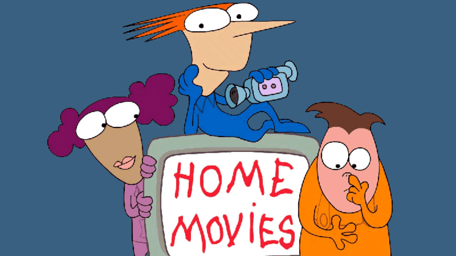 Home Movies, TV screen, red letters, HD Desktop Wallpaper