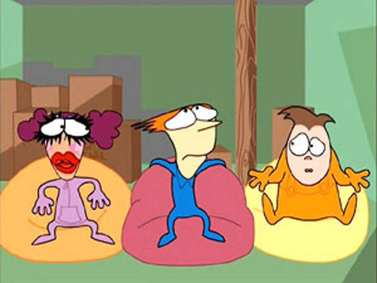 Home Movies, beanbags, green walls, HD Desktop Wallpaper