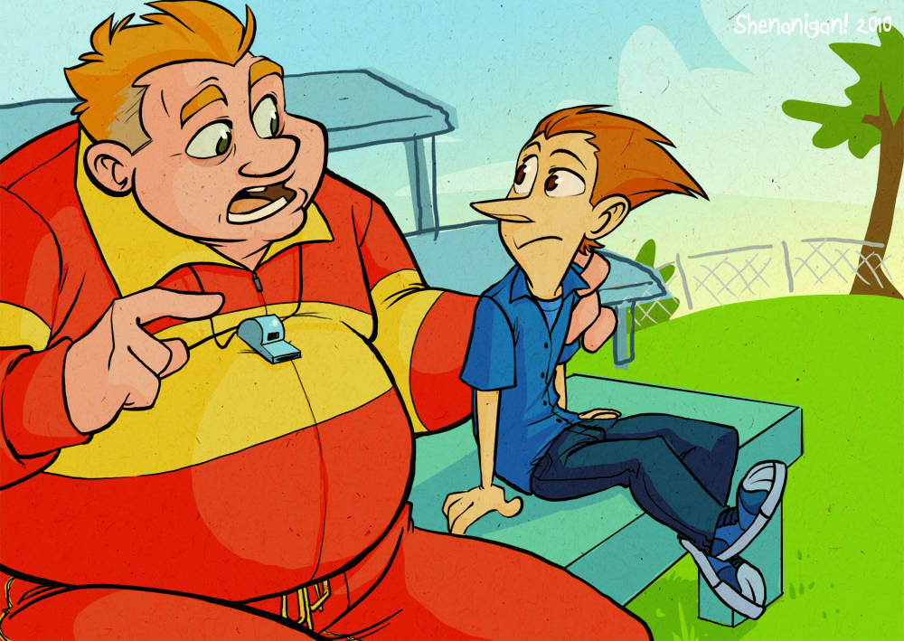 Home Movies, red and yellow uniform, blue shirt, SD Desktop Wallpaper
