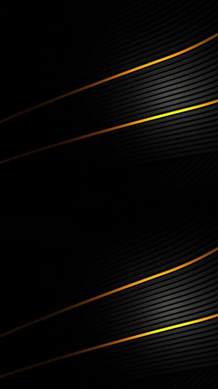 black, gold, glowing lines, HD Phone Wallpaper