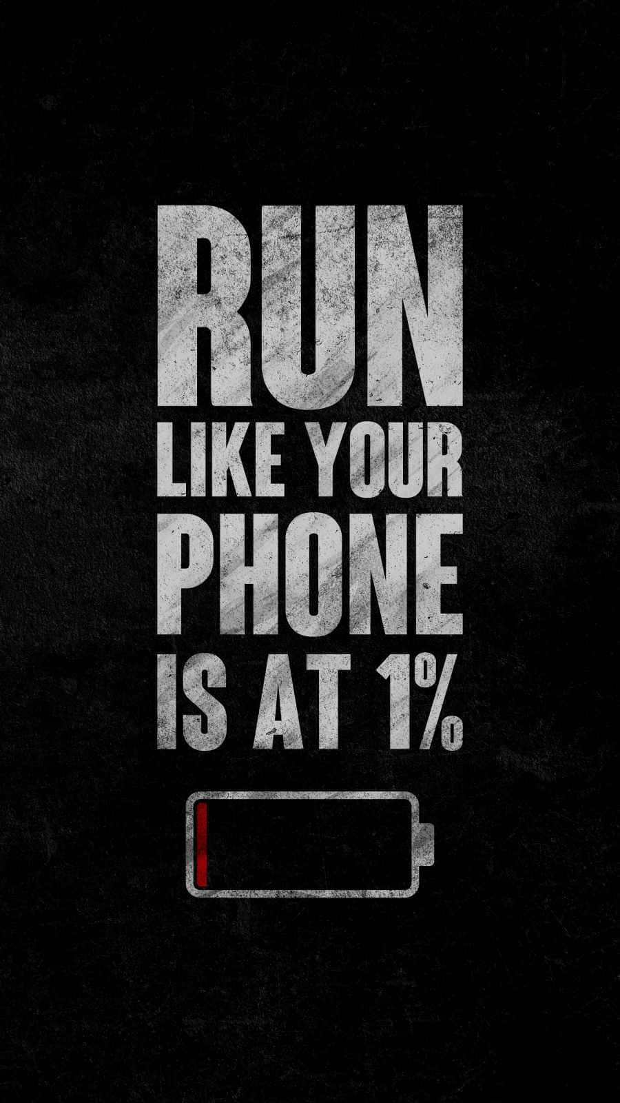 Run Home Screen, low battery icon, dark textured background, HD Phone Wallpaper