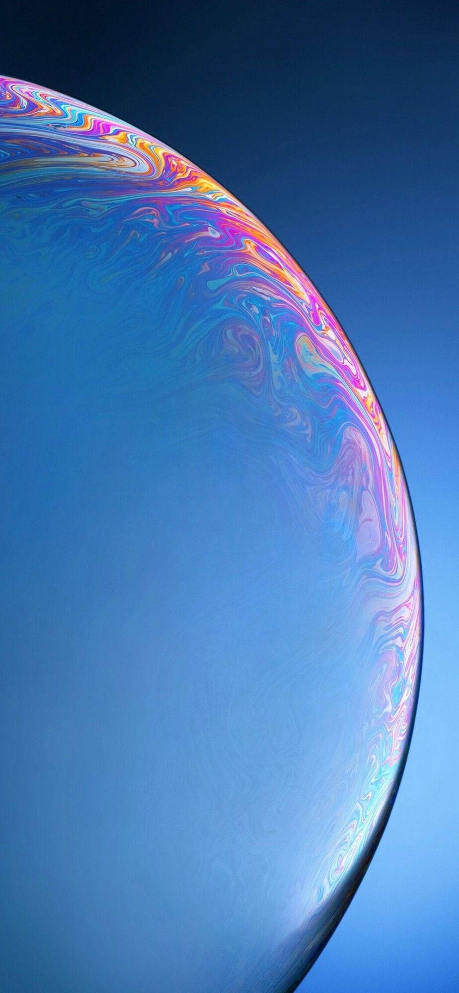 psychedelic marble, iridescent soap bubble, clear blue sky, Full HD Phone Wallpaper