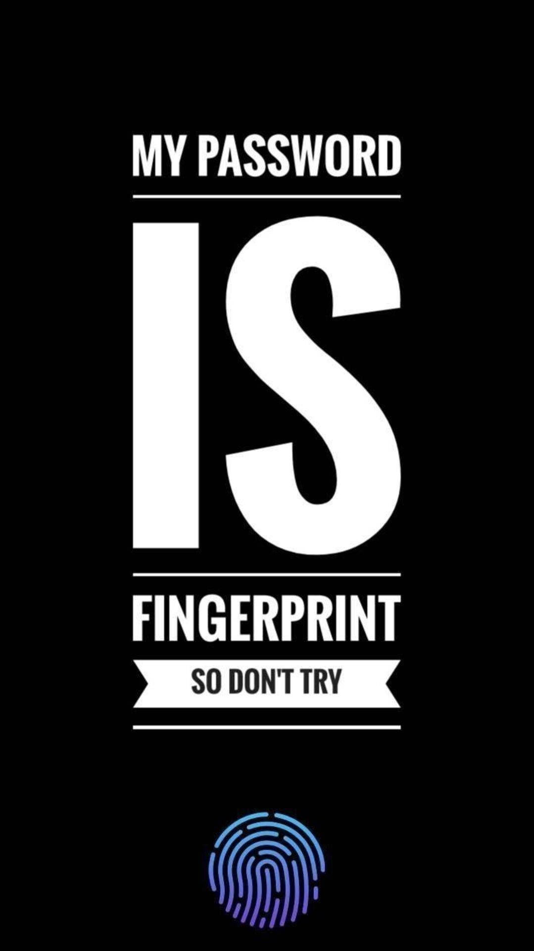 fingerprint, white text, black background, Full HD Phone Wallpaper