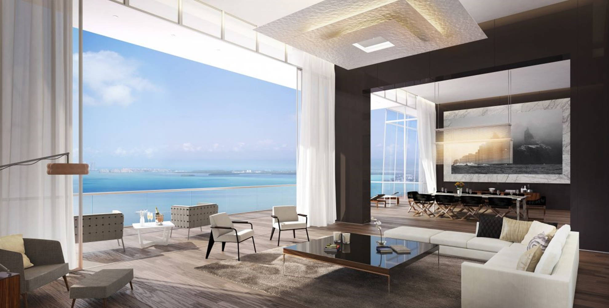 luxury apartment, white curtains, modern living room, Full HD Desktop Wallpaper