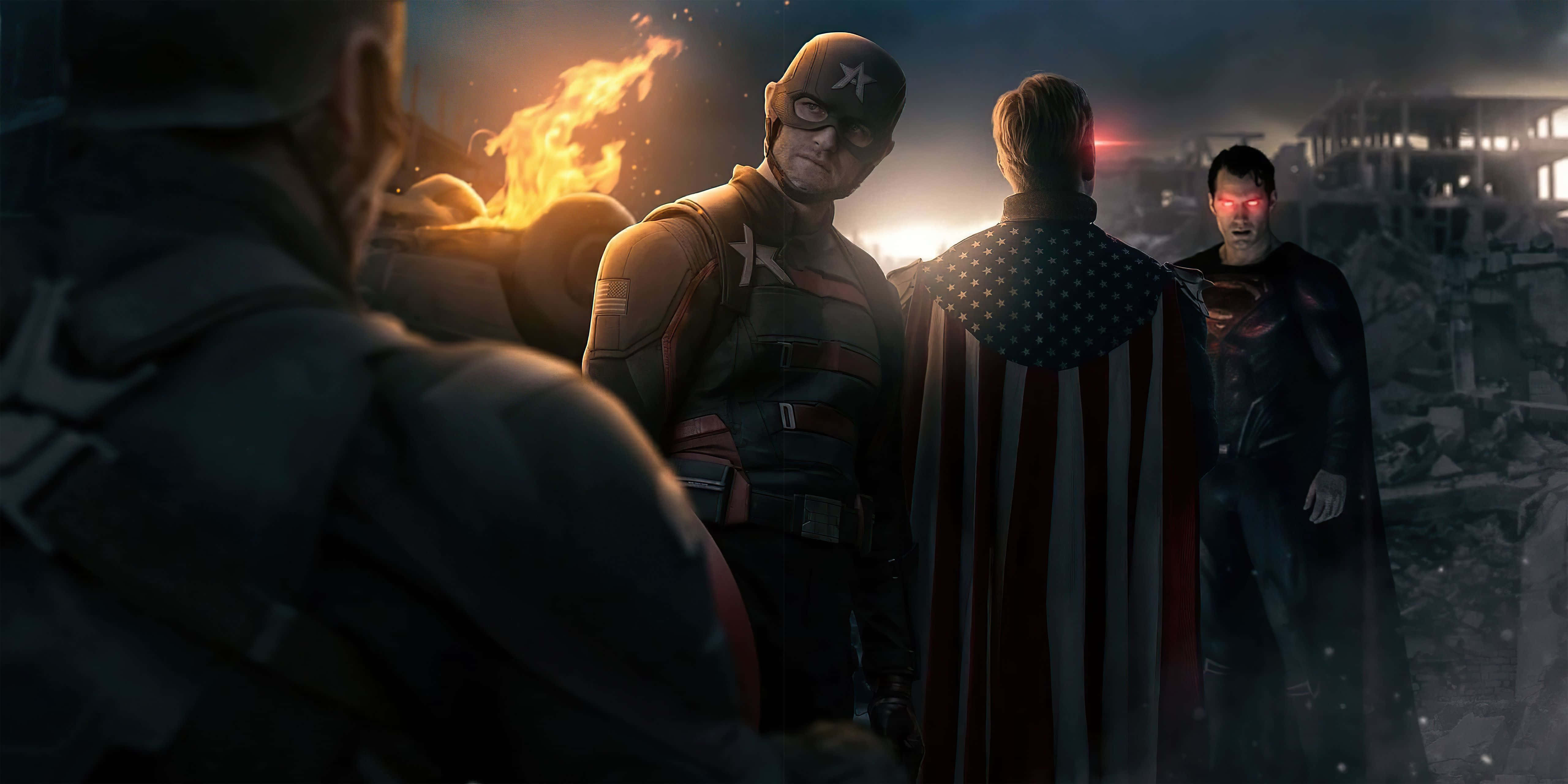 Homelander, soldier, ruined city, 5K Desktop Wallpaper