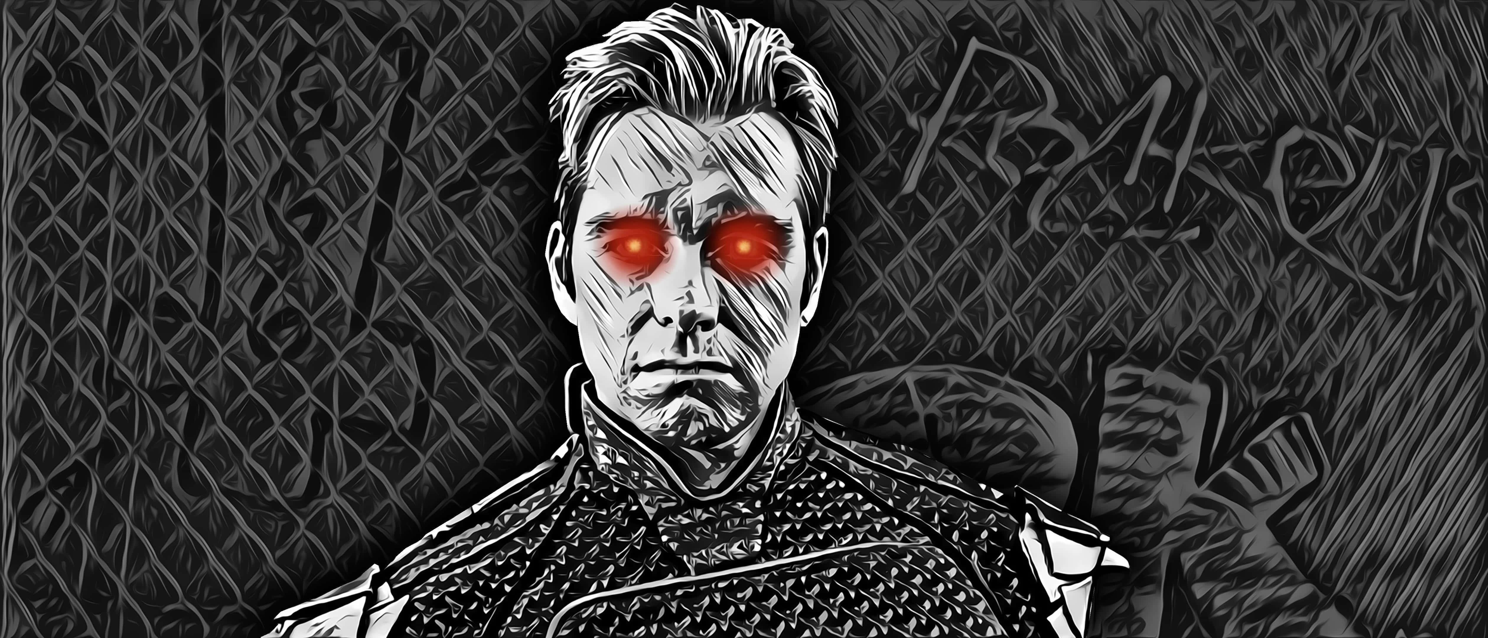 Homelander, glowing red eyes, armor, 4K Desktop Wallpaper