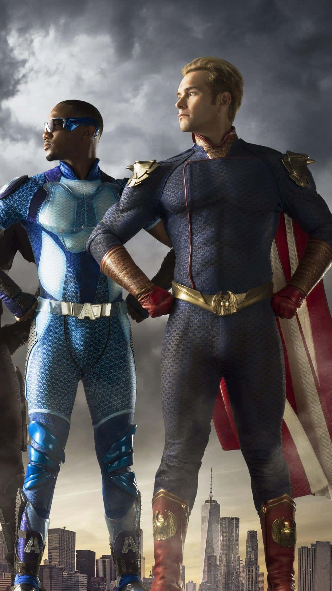 Homelander, teammate, blue and red costumes, Full HD Phone Wallpaper