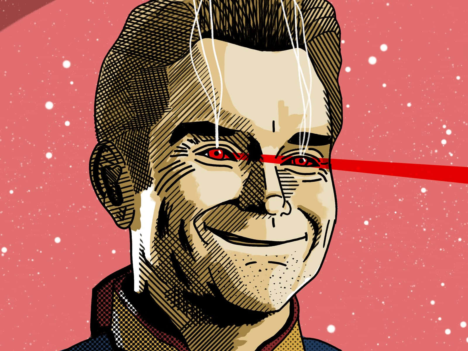 Homelander, red eyes, laser beam, HD Desktop Wallpaper