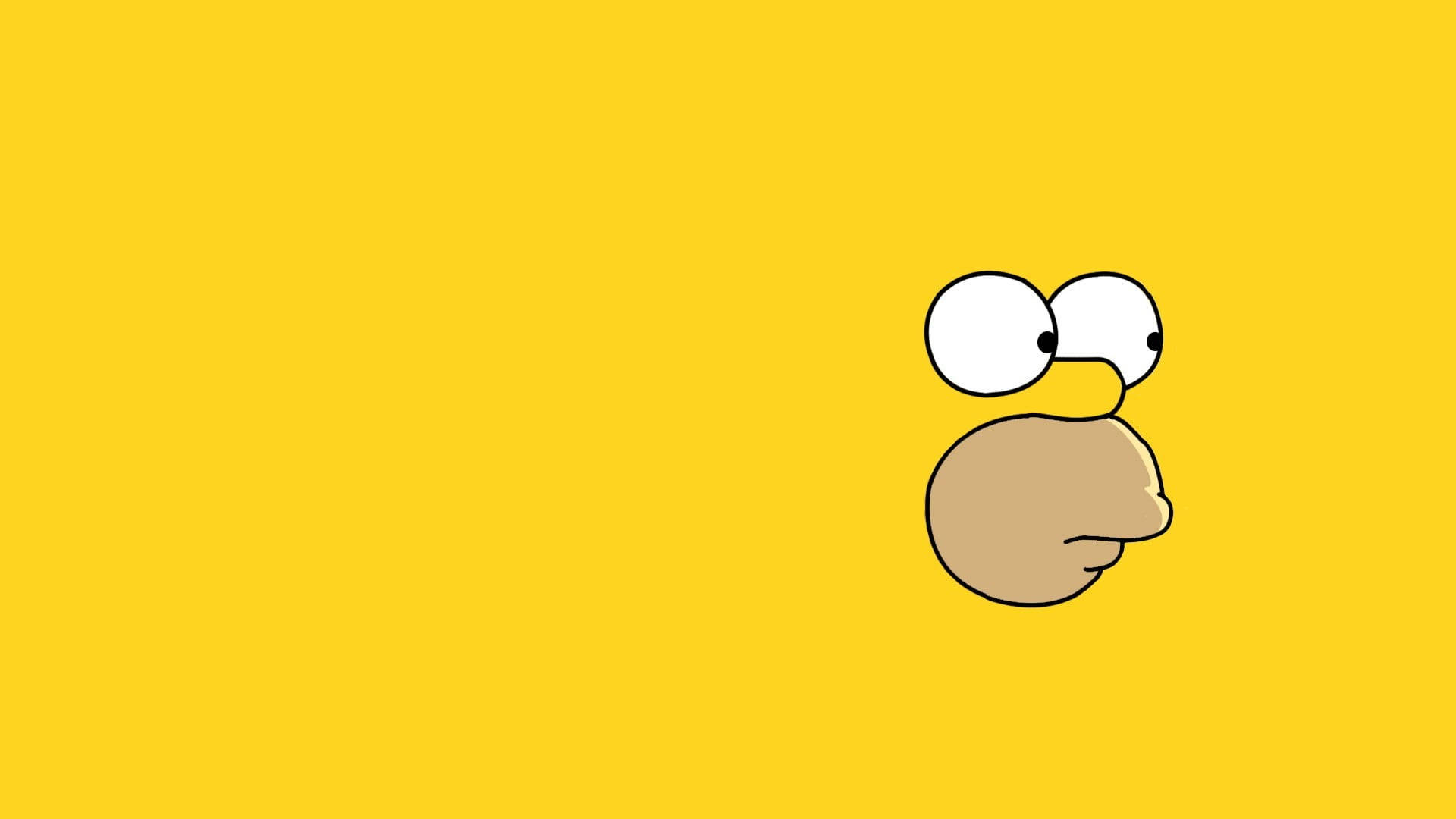 Homer Simpson, minimalist, large eyes, Full HD Desktop Wallpaper