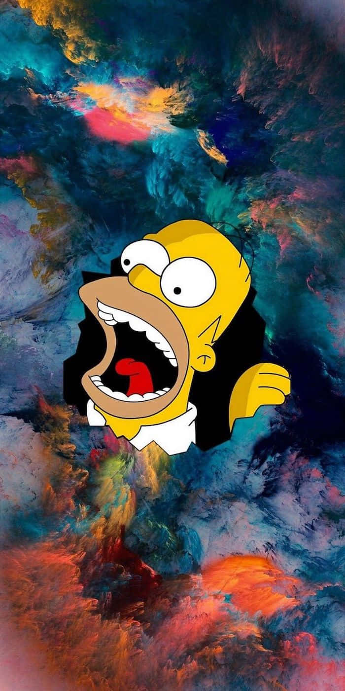 Homer Simpson, cosmic vortex, swirling nebula, HD Phone Wallpaper