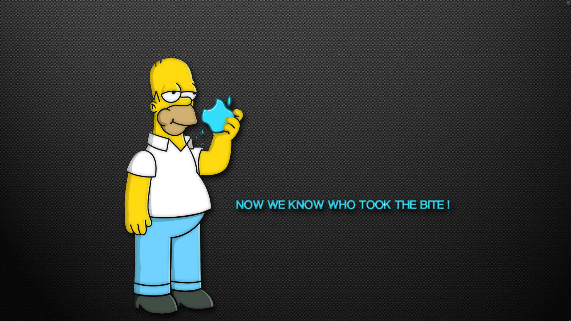 Homer Simpson, apple, bitten apple, Full HD Desktop Wallpaper