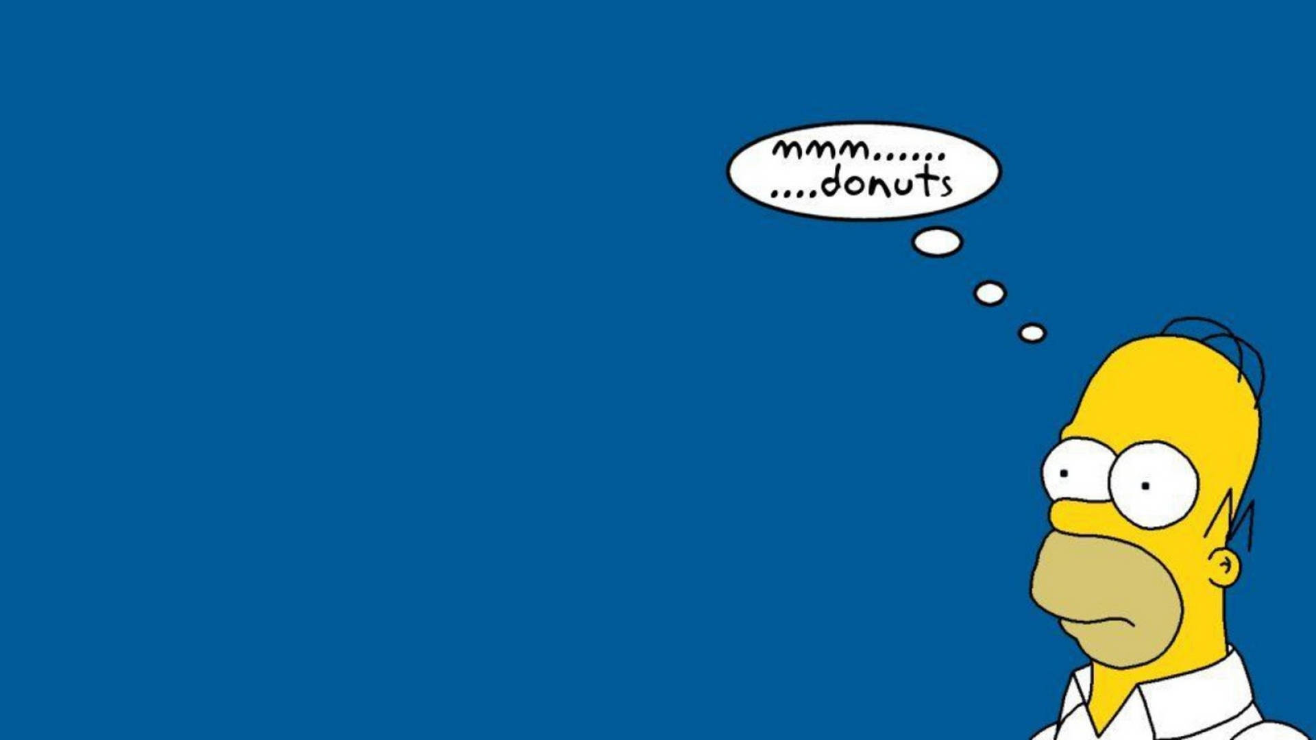 Homer Simpson, donuts, cartoon style, Full HD Desktop Wallpaper