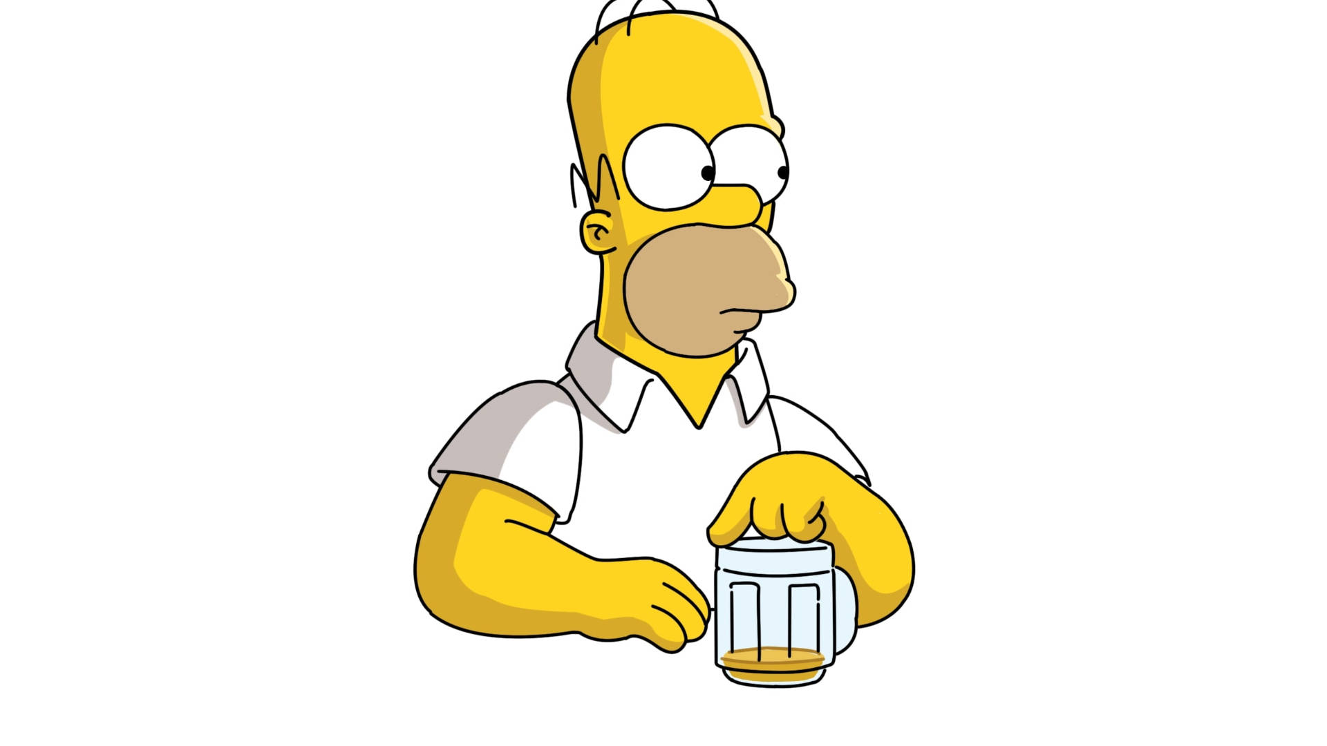 Homer Simpson, beer mug, bored expression, Full HD Desktop Wallpaper