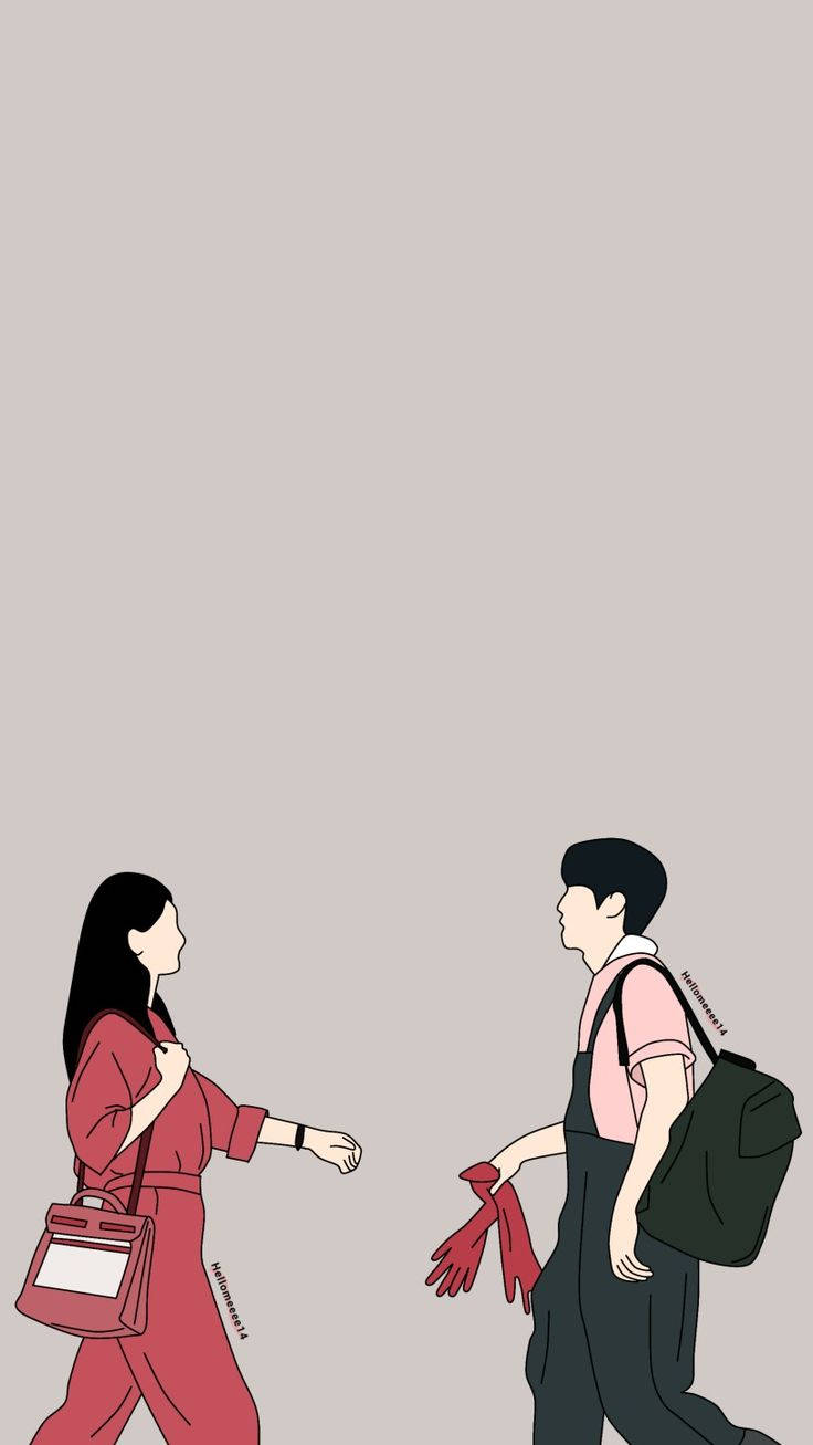 Hometown Cha Cha Cha, red outfit, pink shirt, HD Phone Wallpaper