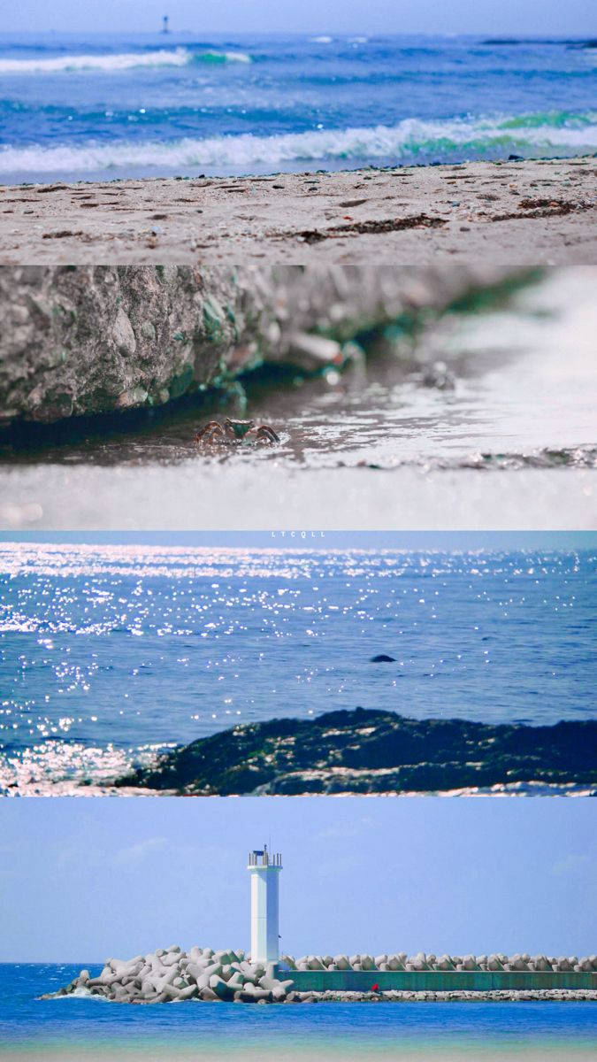 Hometown Cha Cha Cha, white lighthouse, rocky breakwater, SD Phone Wallpaper