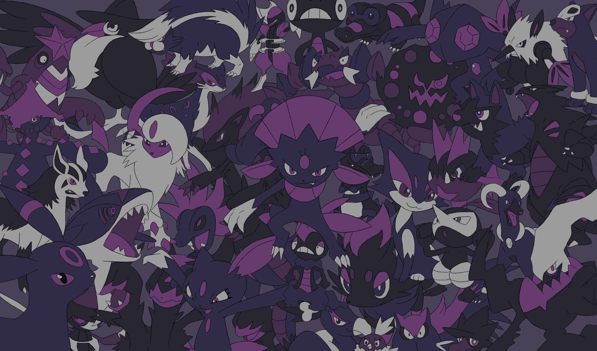 Honchkrow, dark purple, black, Full HD Desktop Wallpaper