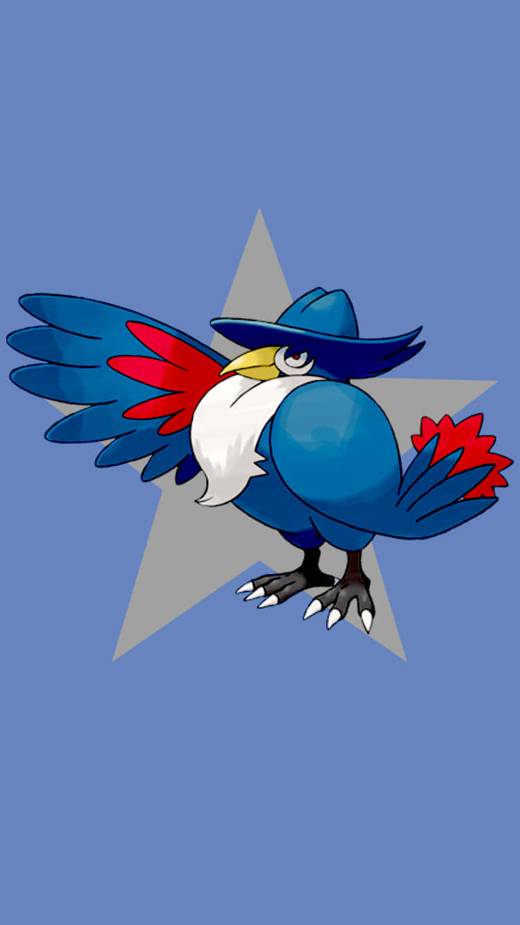 Honchkrow, gray star, blue body, HD Phone Wallpaper