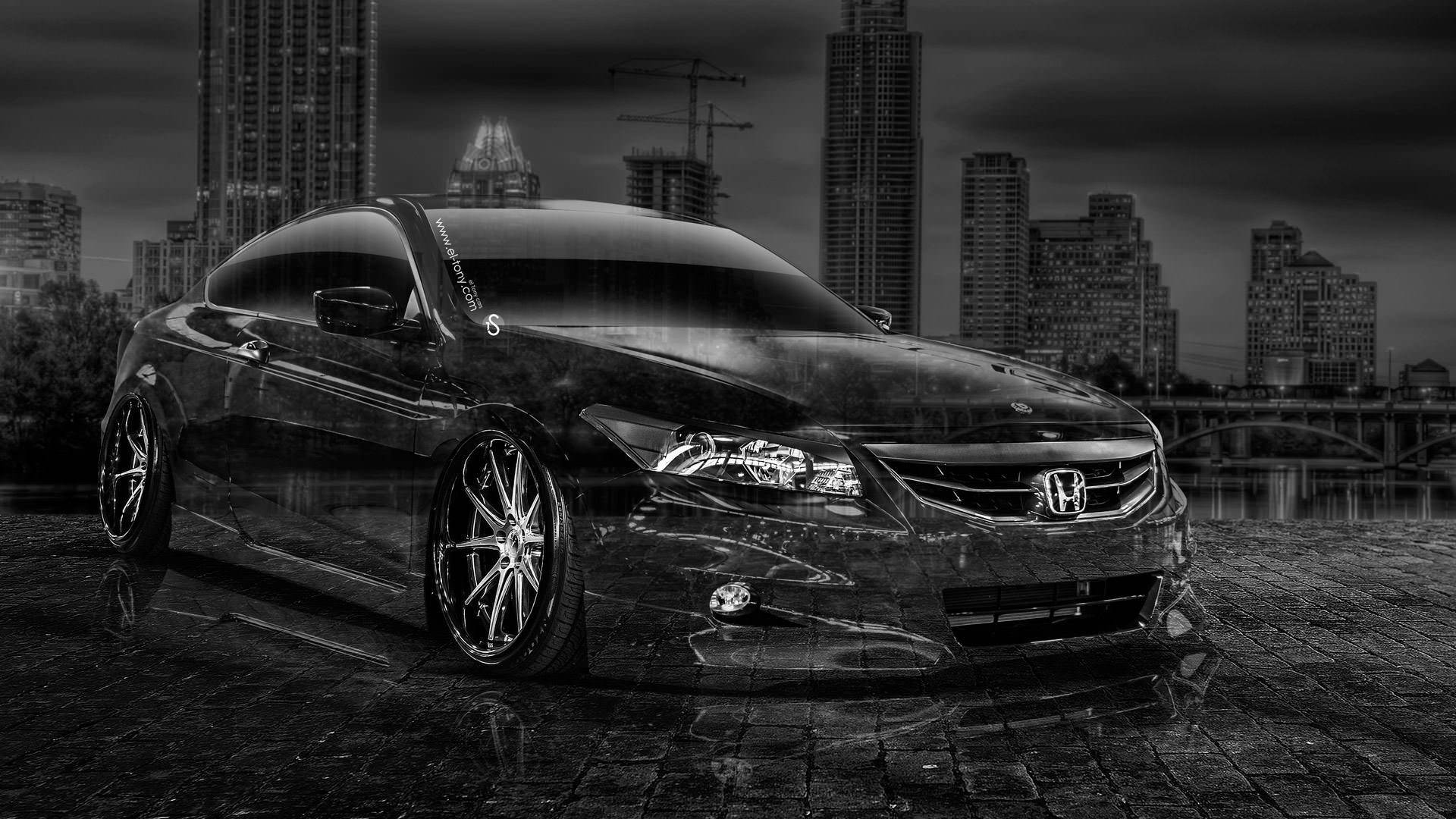 Honda Accord, black, coupe, Full HD Desktop Wallpaper