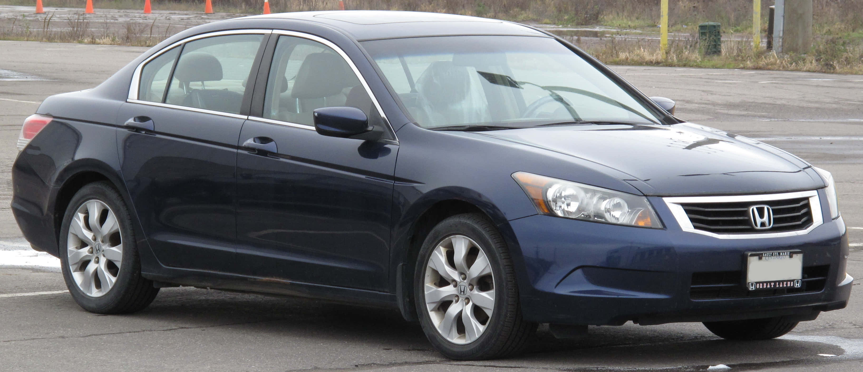 Honda Accord, dark blue, sedan, 2K Desktop Wallpaper