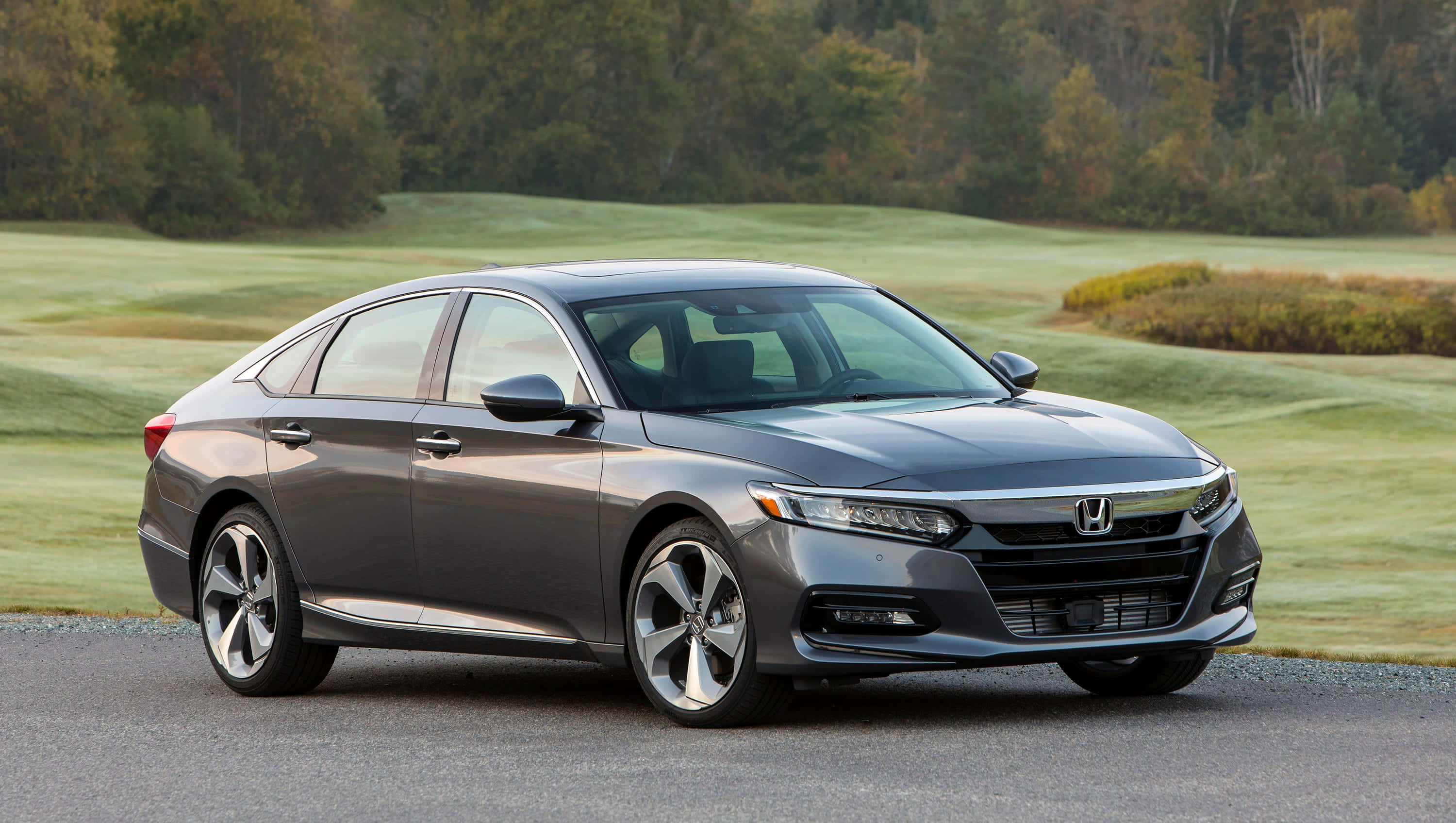 Honda Accord, gray, gravel path, 2K Desktop Wallpaper