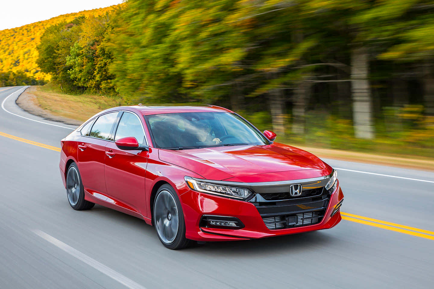 2022 Honda Accord, vibrant red, winding road, HD Desktop Wallpaper