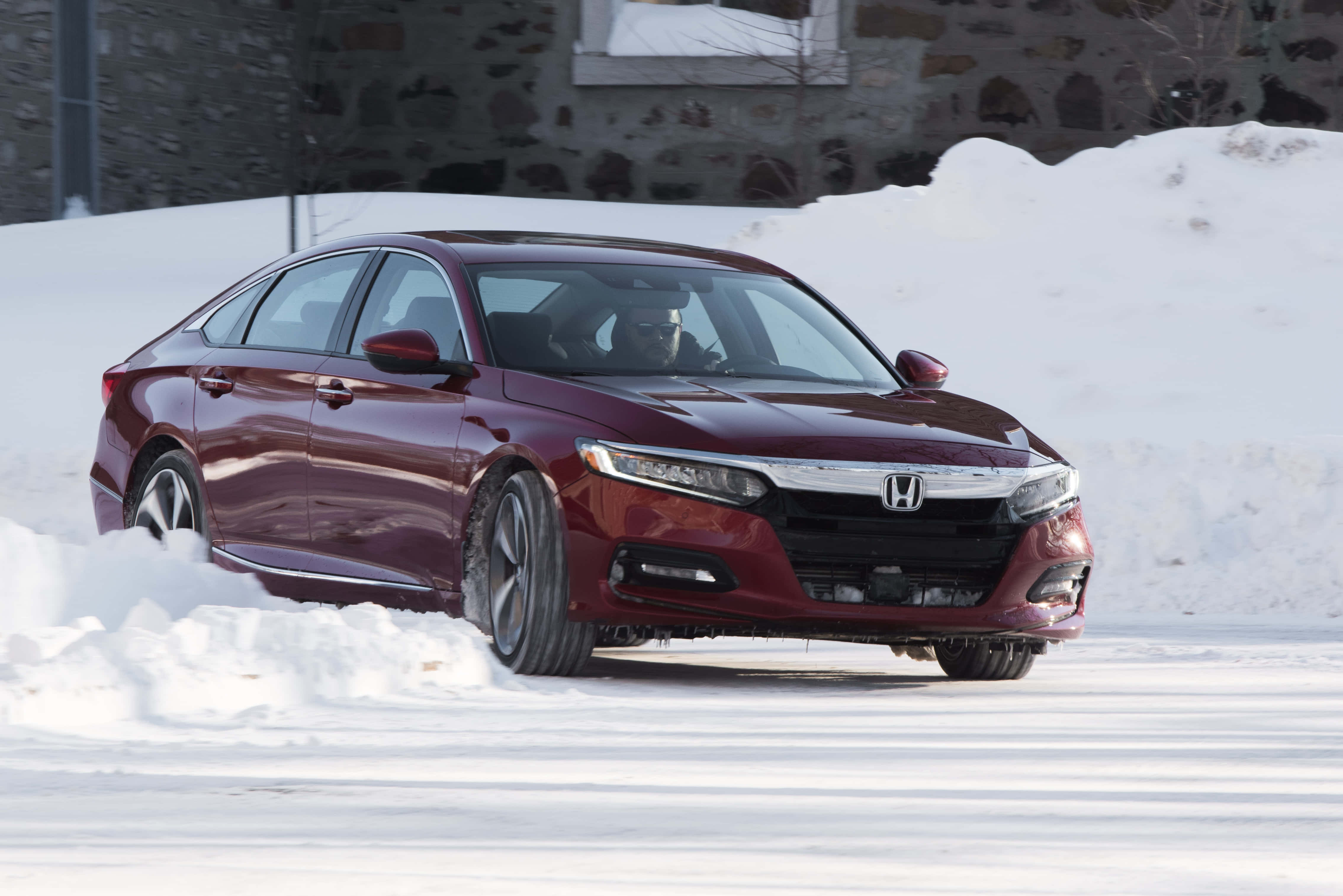 Honda Accord, maroon, deep snow, 4K Desktop Wallpaper
