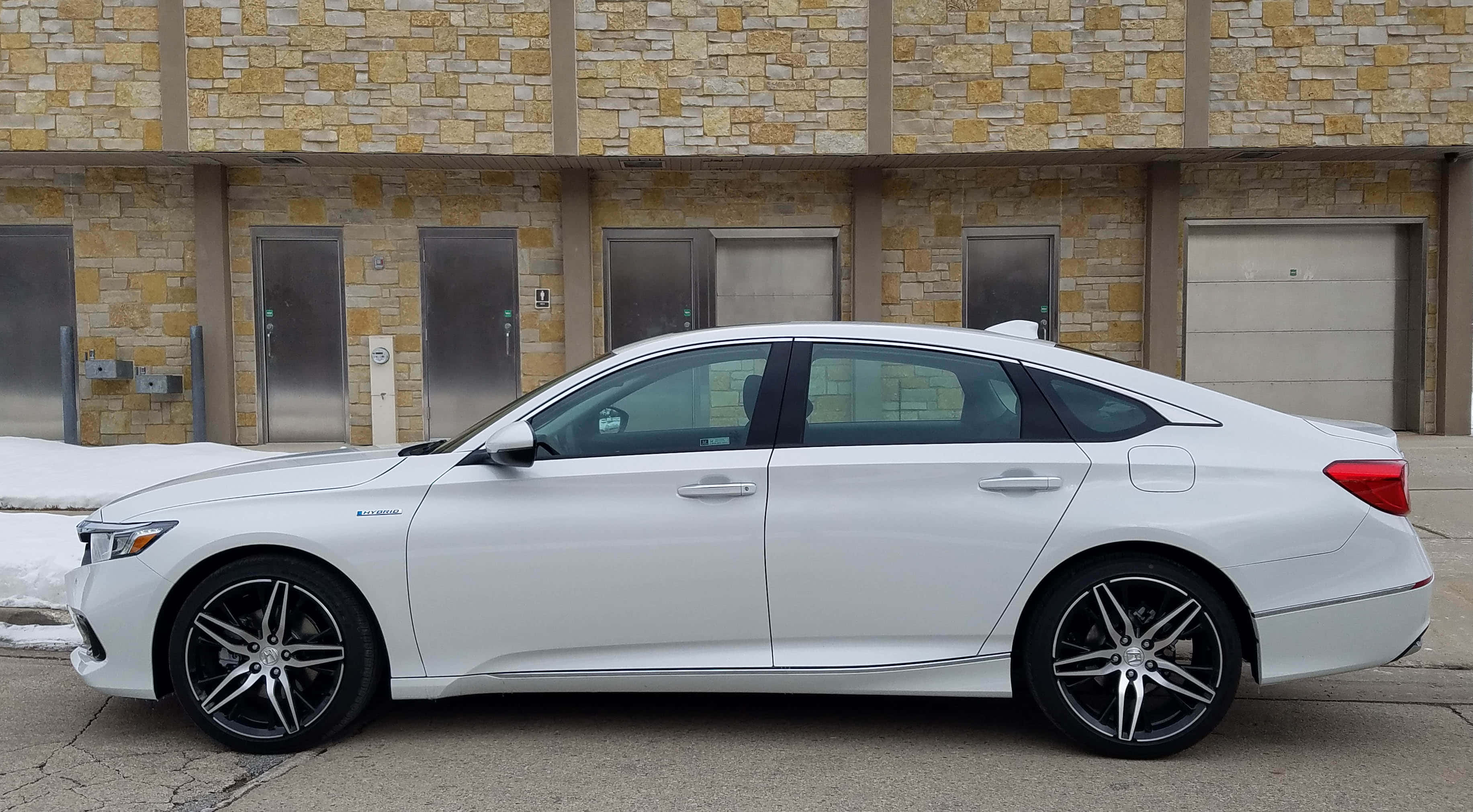 Honda Accord, white sedan, black rims, 2K Desktop Wallpaper