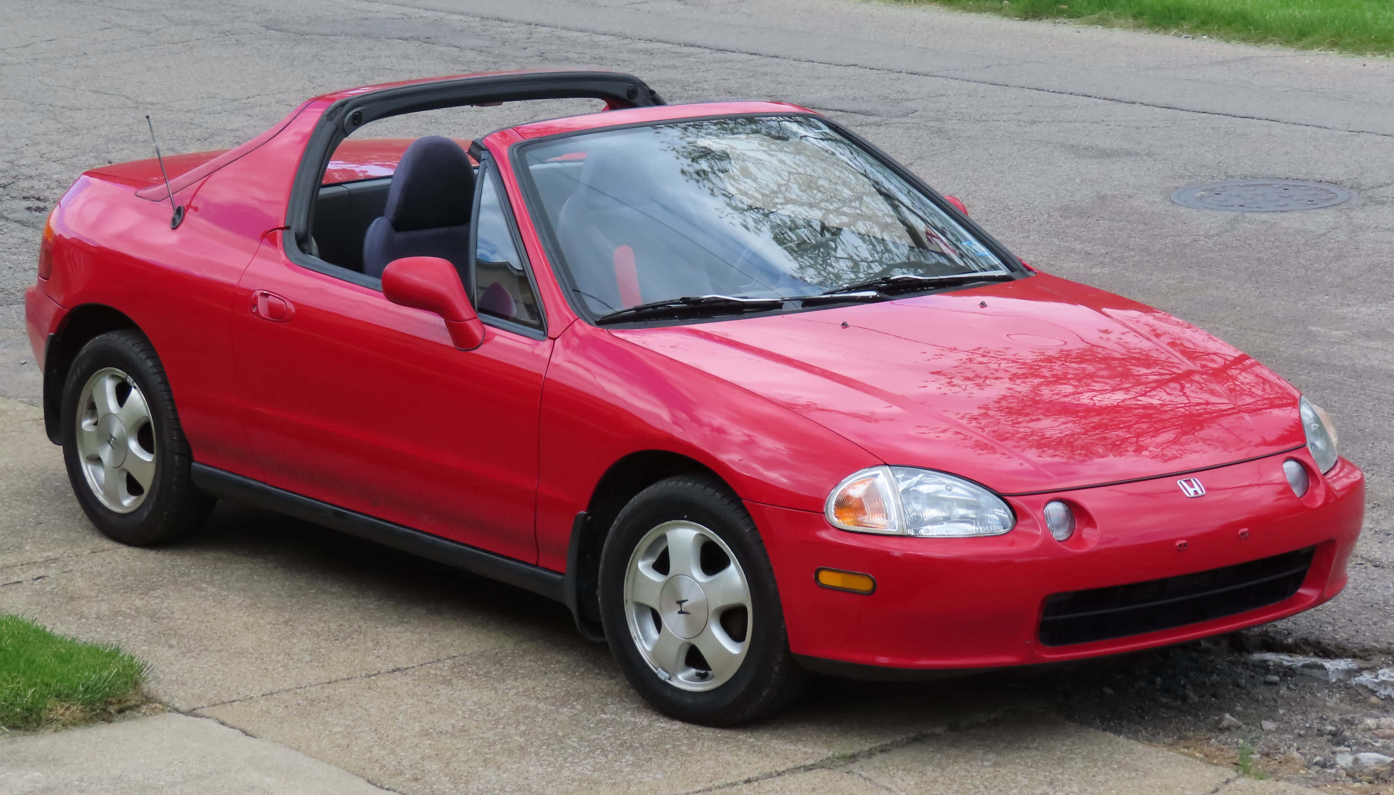 Honda Civic Del Sol, red, convertible, 4K Desktop Wallpaper