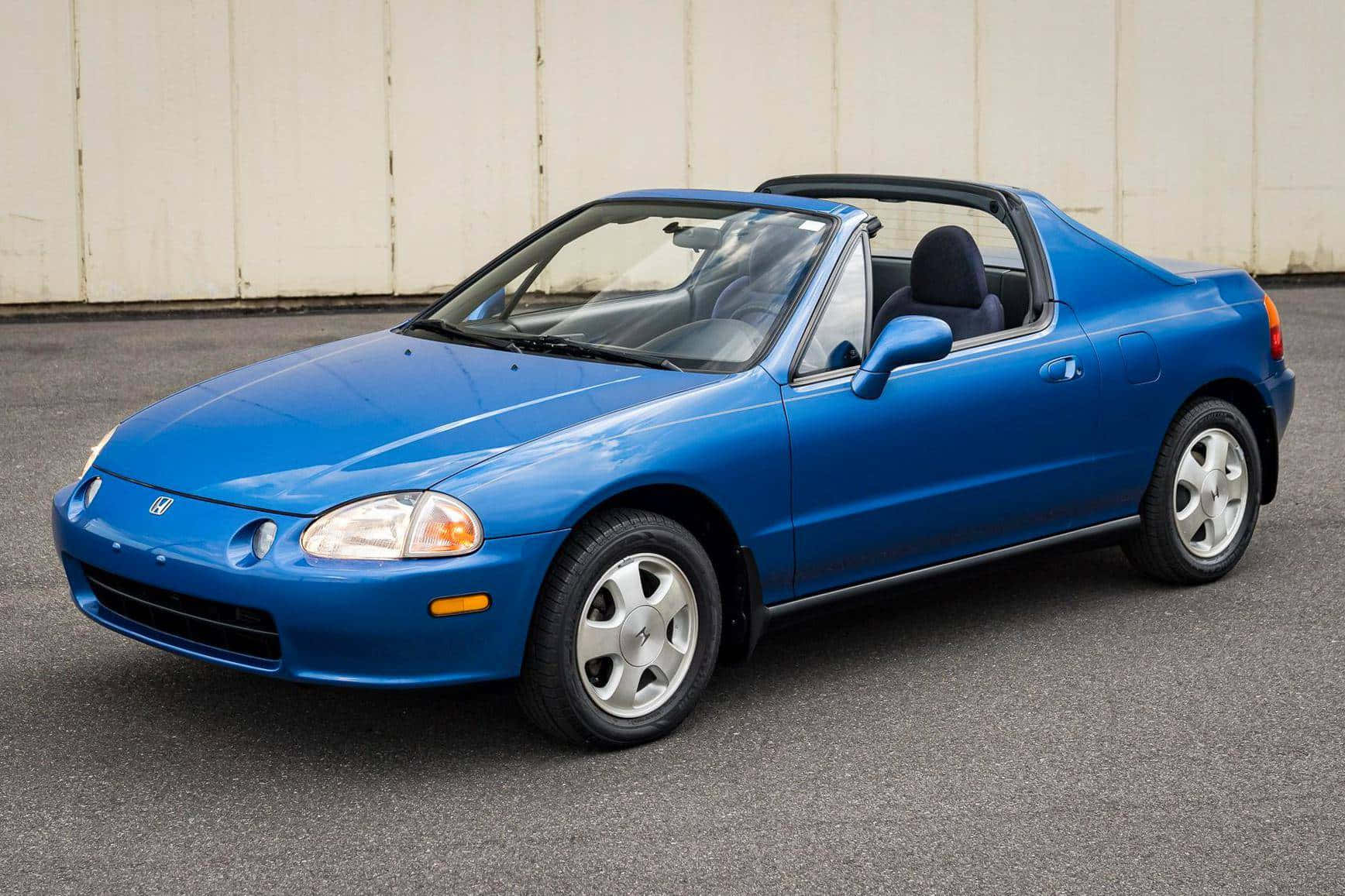 Honda Civic Del Sol, vibrant blue, convertible, HD Desktop Wallpaper