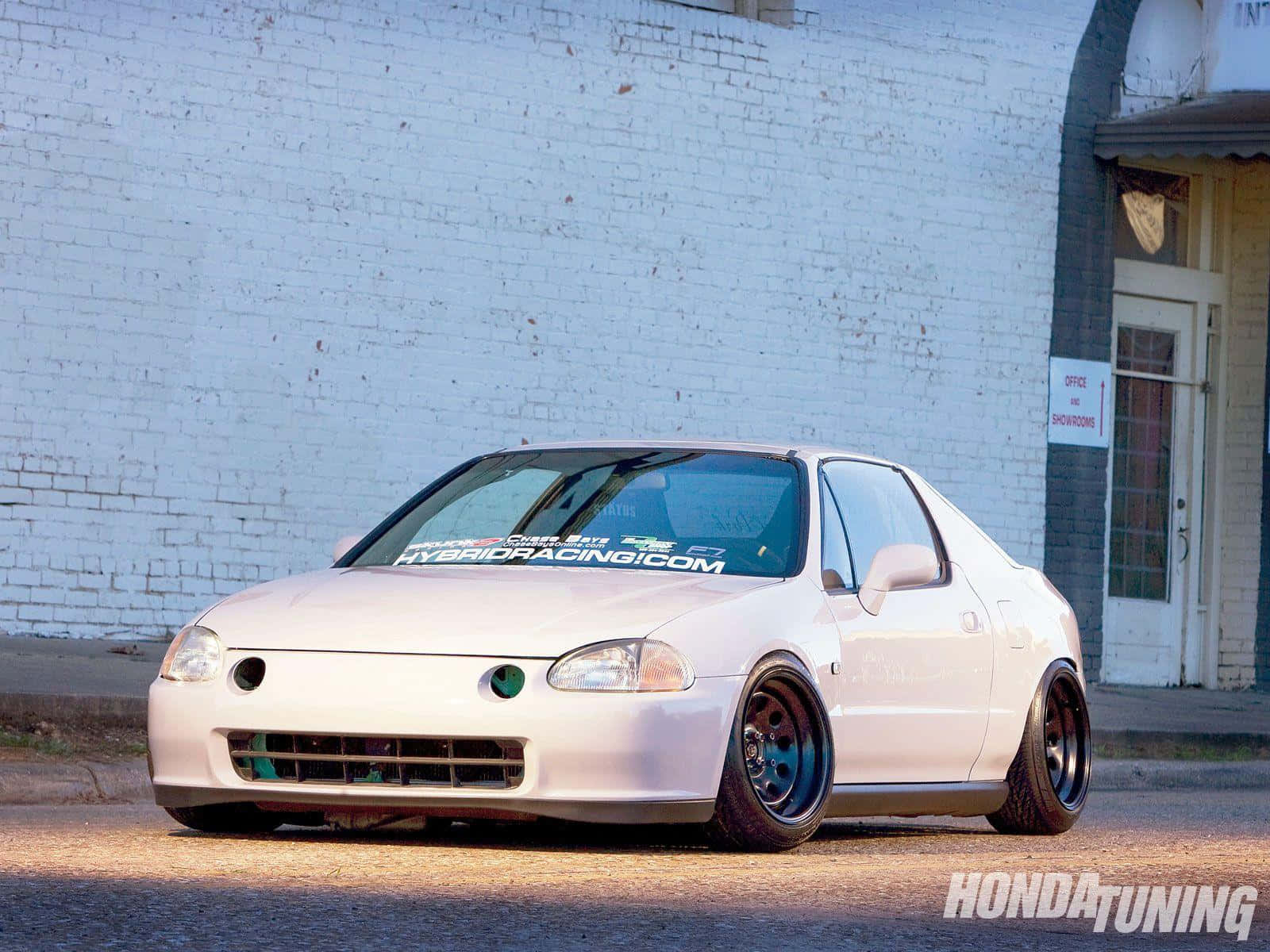 Honda Civic Del Sol, white, lowered, HD Desktop Wallpaper